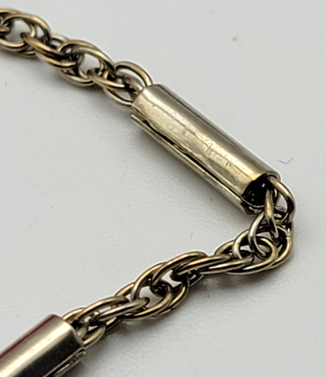 Vintage Silver Tone Bar Link Chain Necklace 36″ Spring Ring Clasp