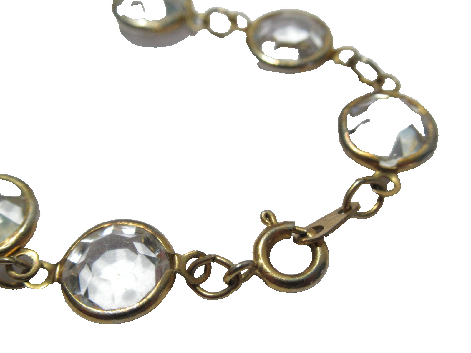 CLEAR BEZEL SET CRYSTAL VINTAGE BRACELET SPARKLE
