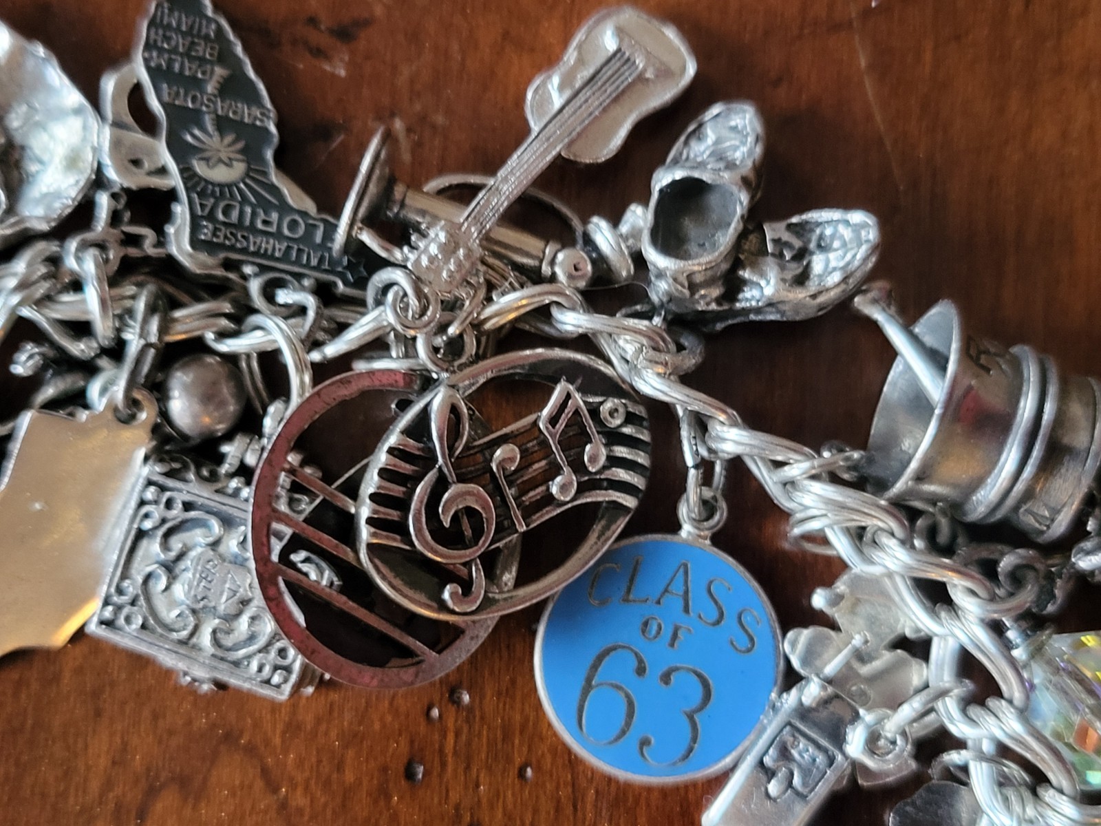 Vintage 925 Sterling Silver Loaded Charm Bracelet 104 Grams