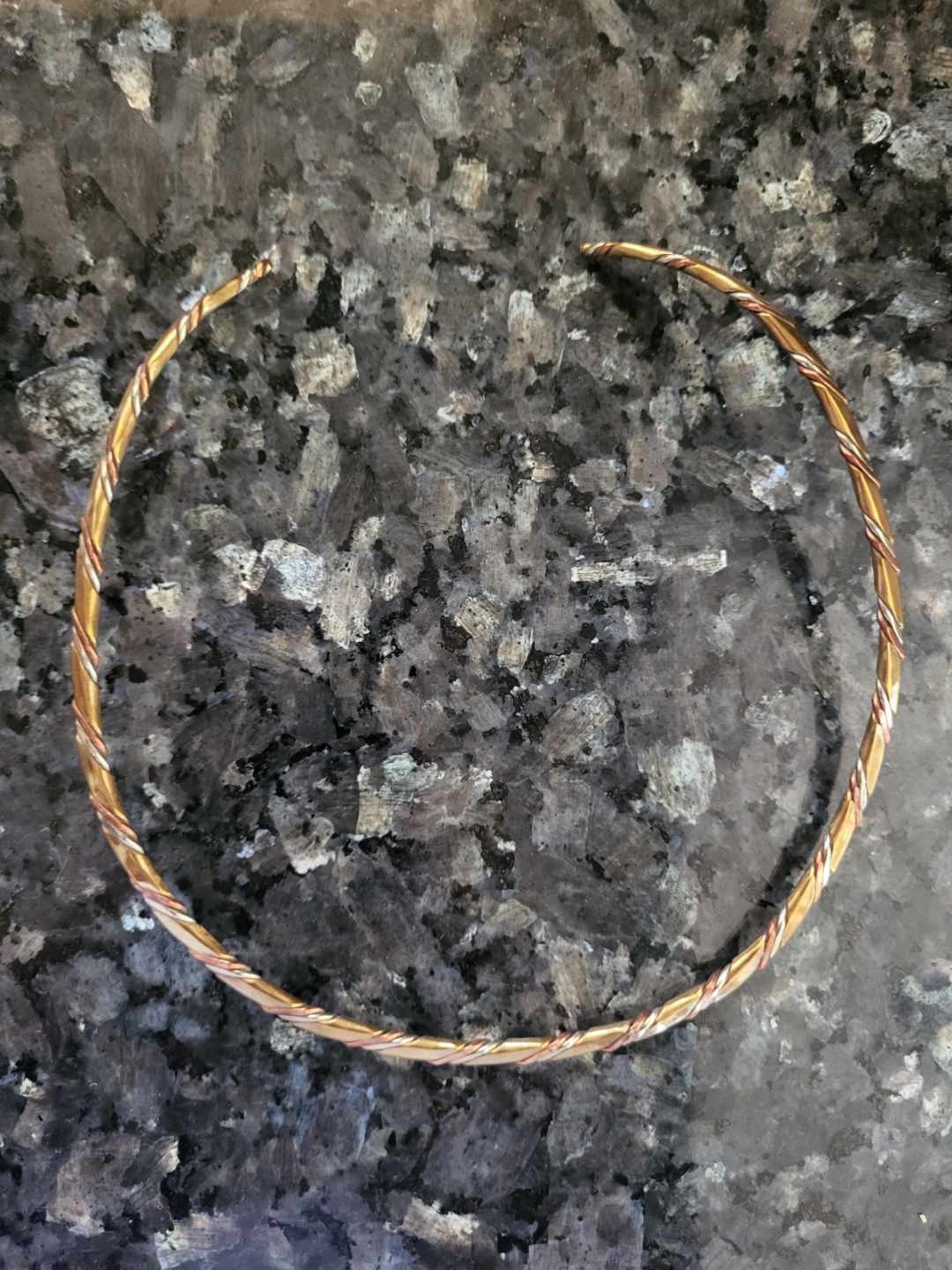 Vintage TANE Hand Fabricated Silver Copper Brass Twisted Wire Neck Collar Choker