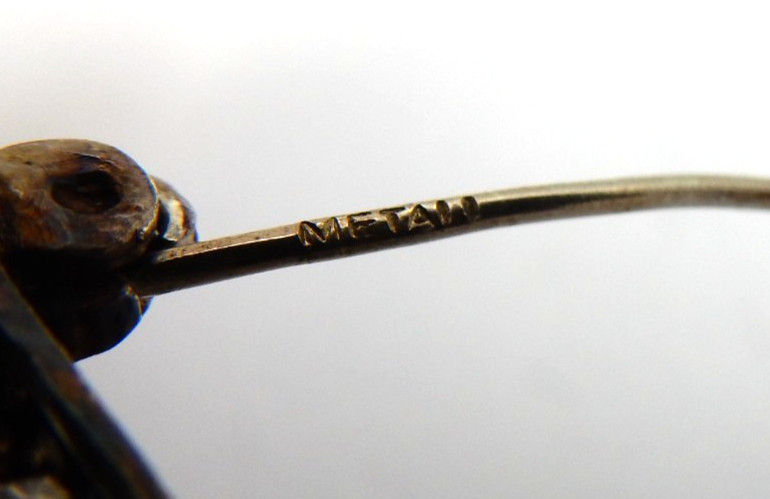 ANTIQUE VICTORIAN ERA FANCY STERLING SILVER FILIGREE FLOWER BROOCH PIN 7.3 GRAMS