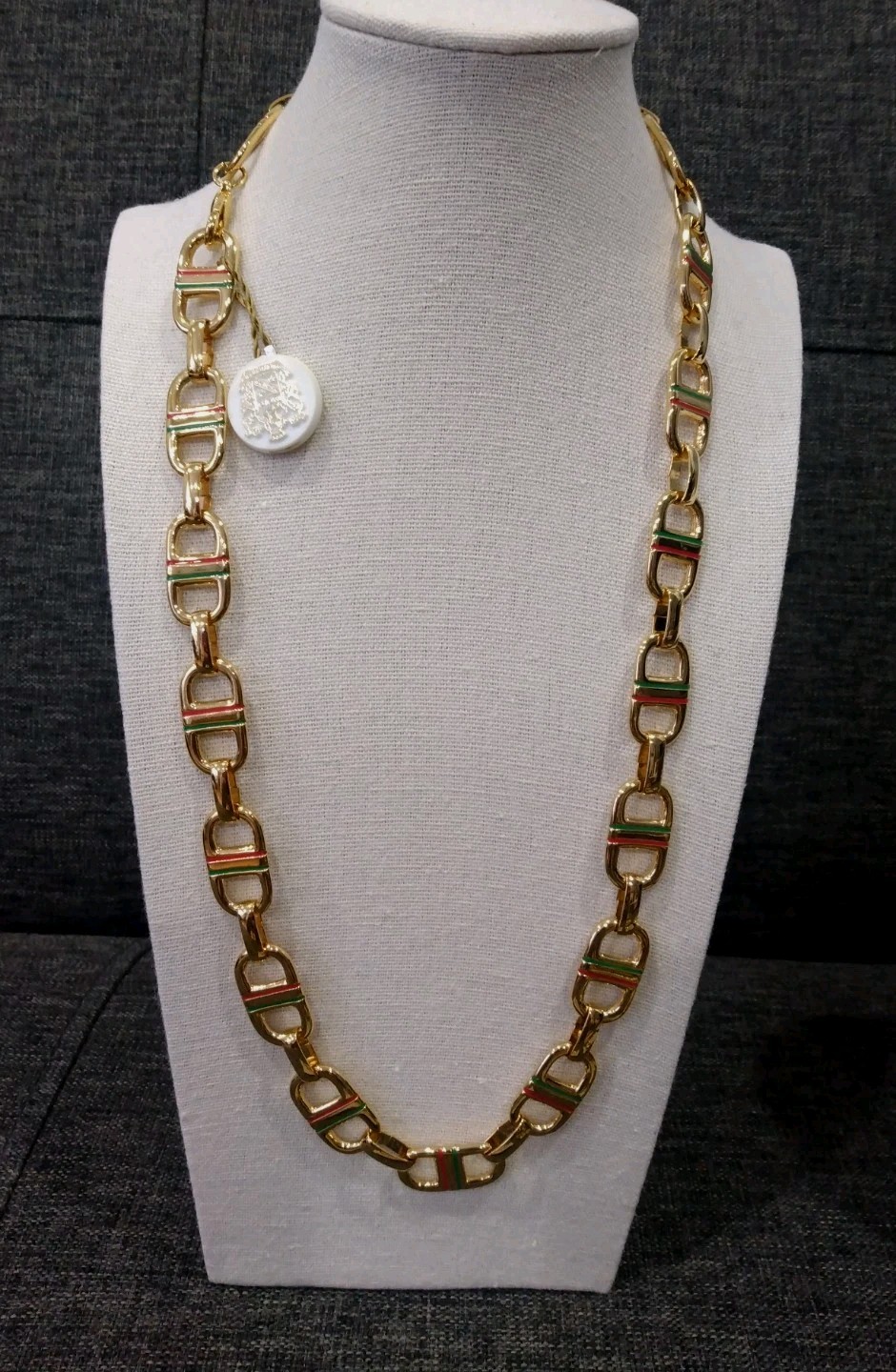 Gucci, Paolo 2 Necklaces, 2 Earrings & 2 Brooches Gold Plated Jewelry Lot Sets