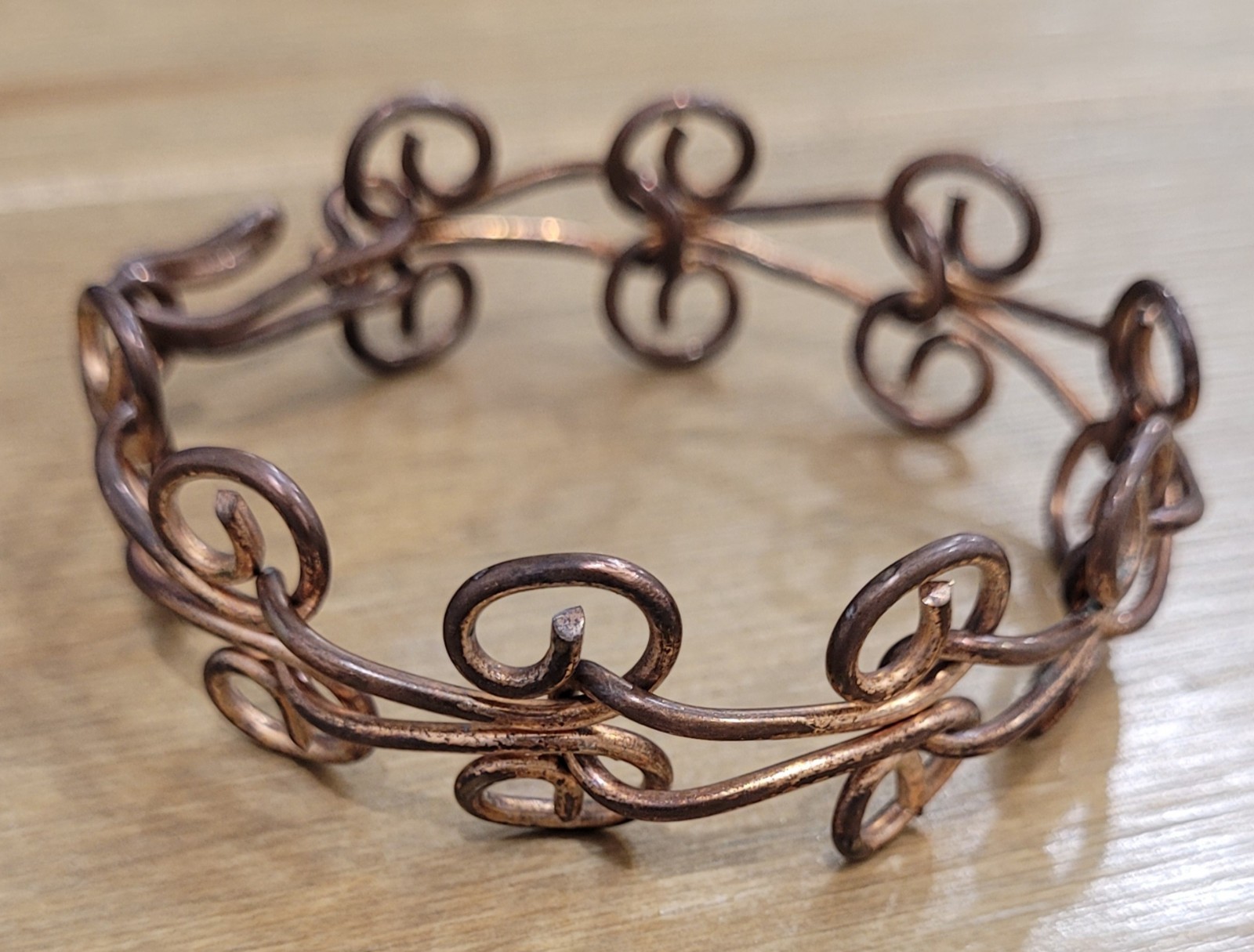 Vintage Spiral Bracelet Copper Alloy Metal Swirl