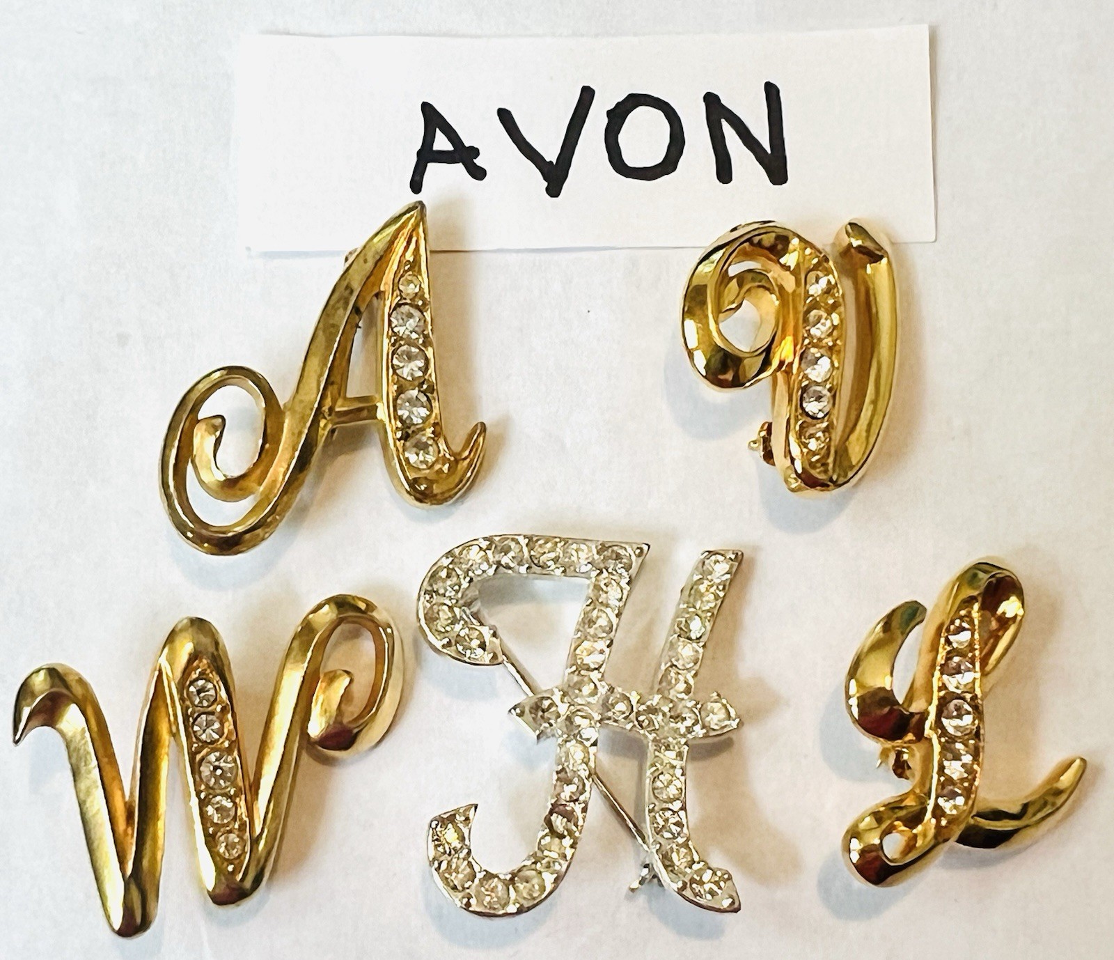 100 Vintage INITIAL Letter Brooch Pins Lot 35 Signed Trifari Sarah Anne Klein