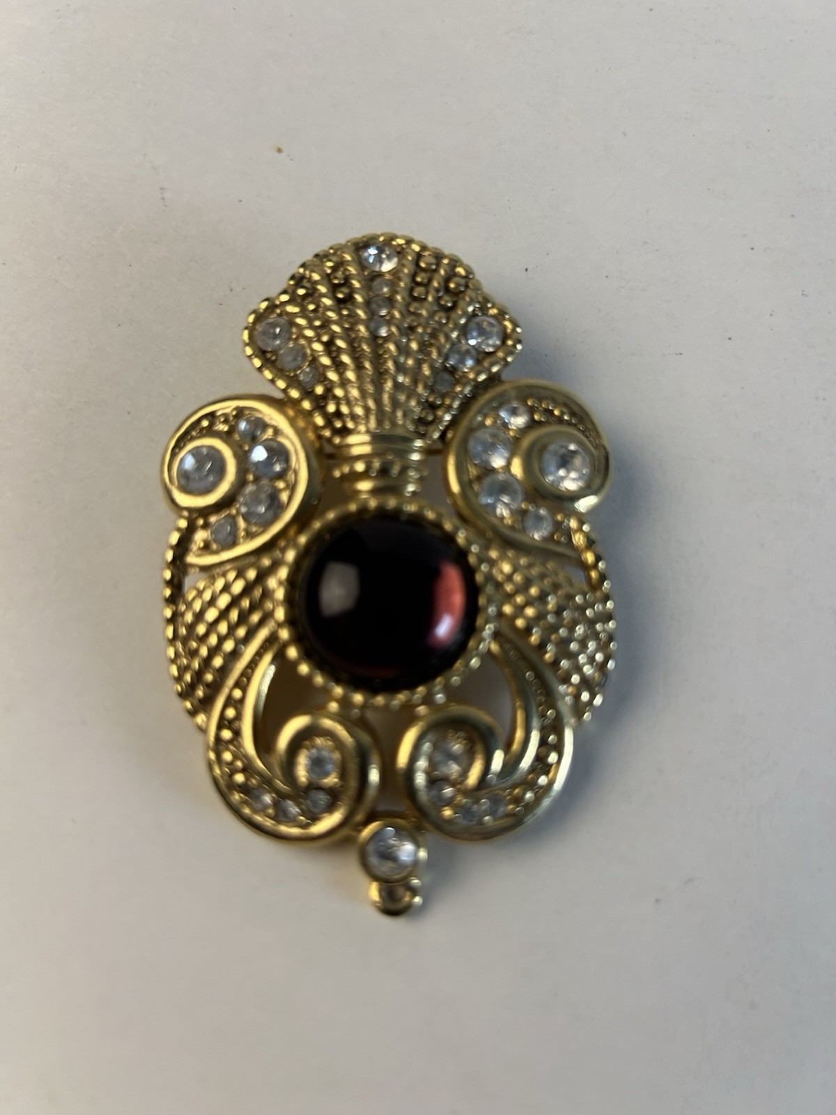 Costume Jewelry signed Jeff Lieb Pin Brooch Missing Drop Pendant