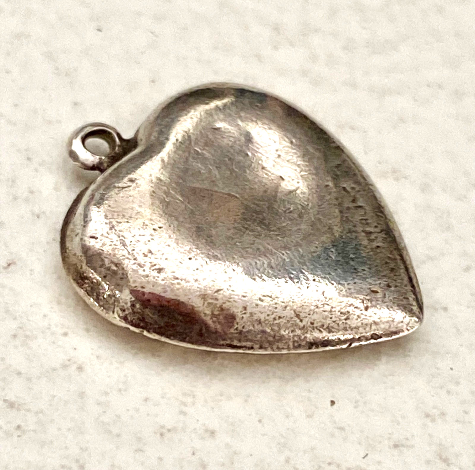 Antique Sterling Silver Puffy Heart Charm My Heart For Keeps