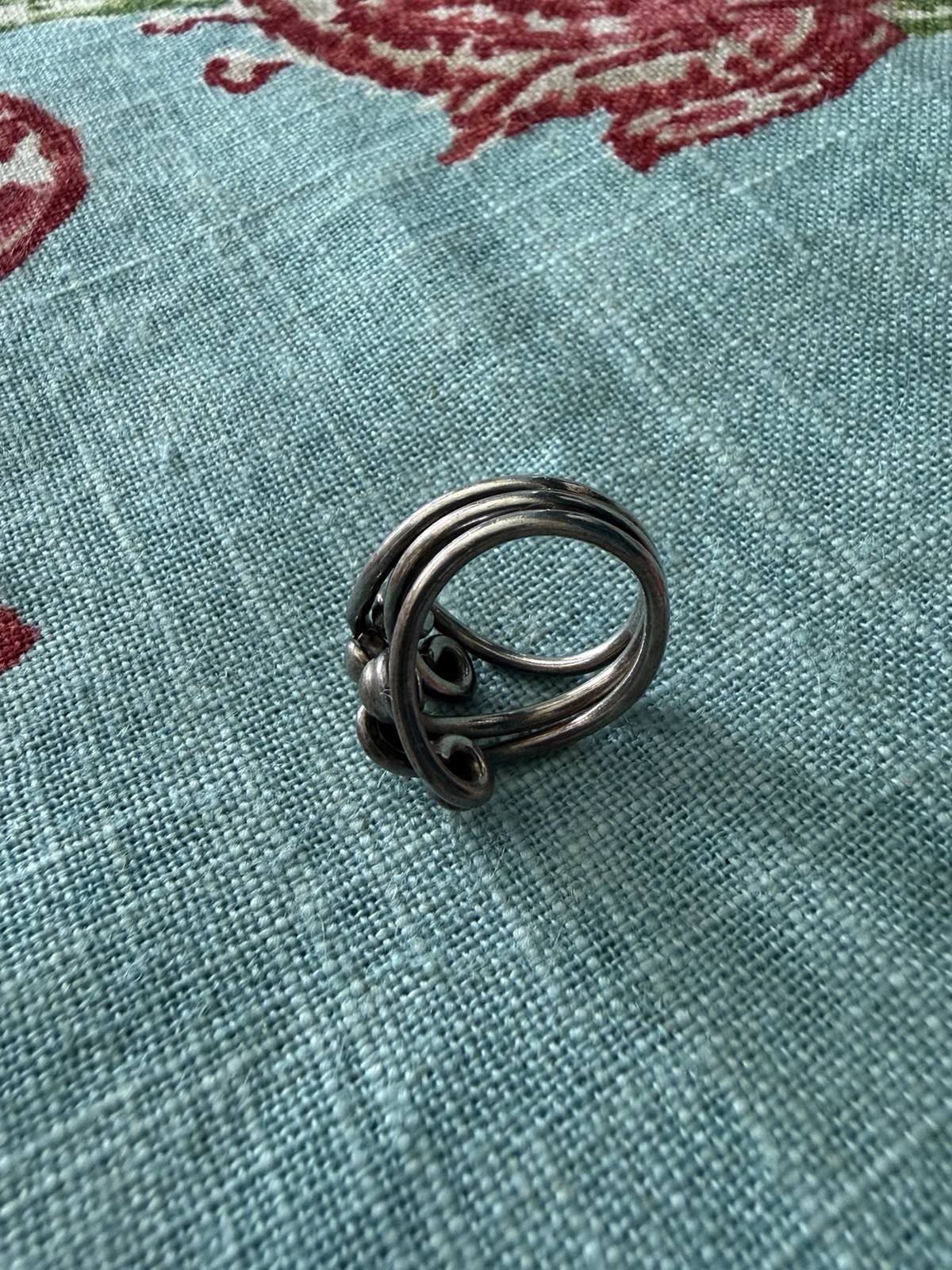 VTG Sterling Silver 925 Abstract Modernist Ring 6.5-6.75