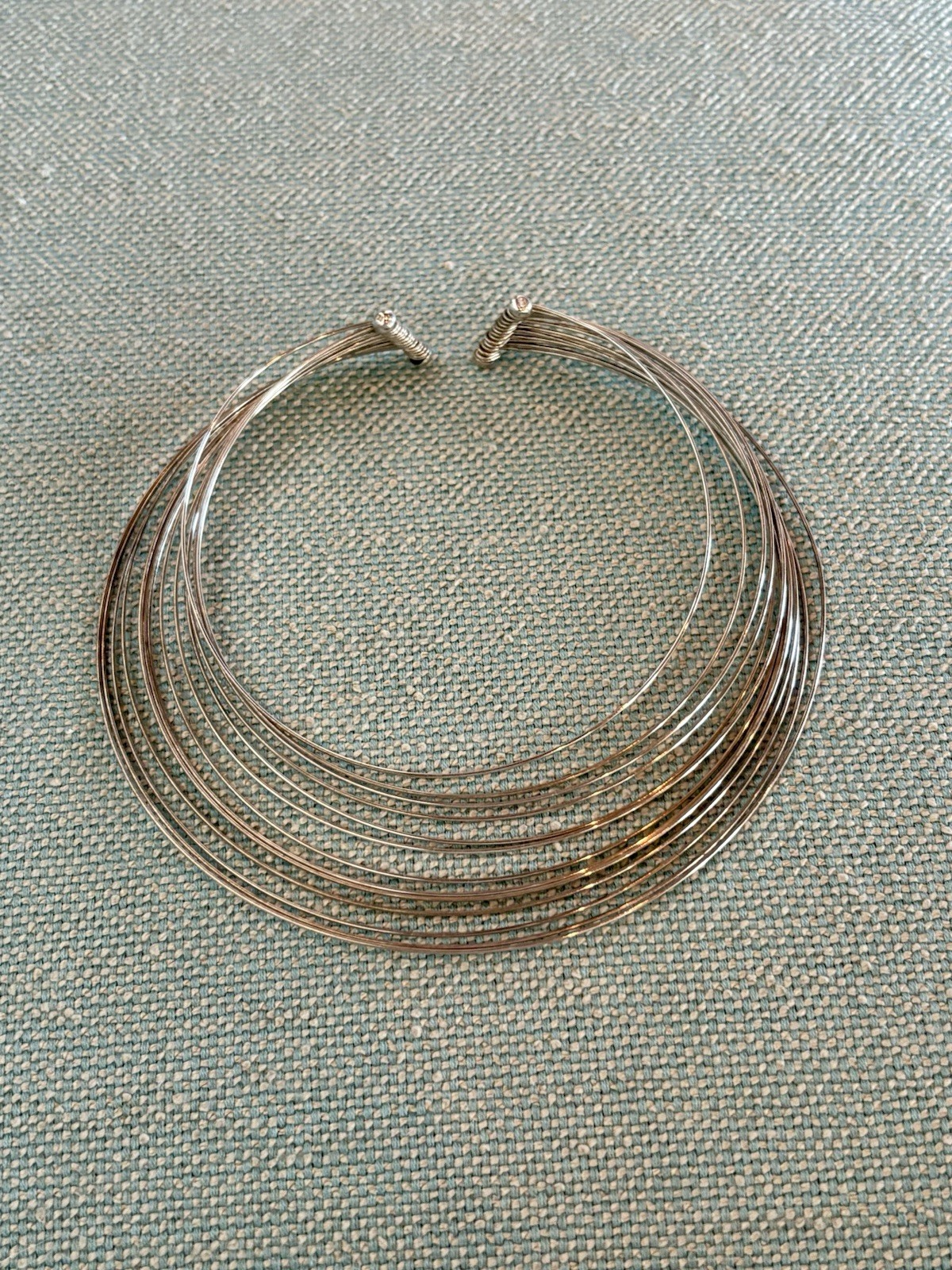 Sterling Silver Wire Choker Necklace .925