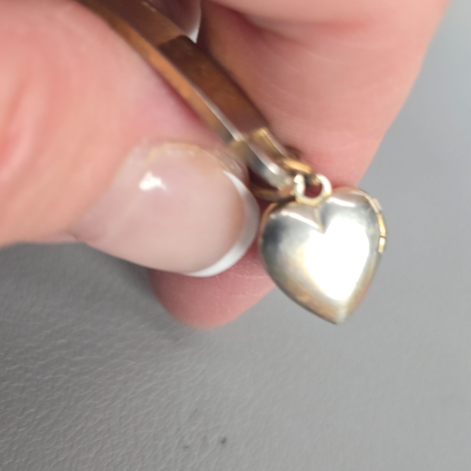 Speidel Gold-Tone Engraved 50th Anniversary Tag Bracelet W/ Heart Locket Charm