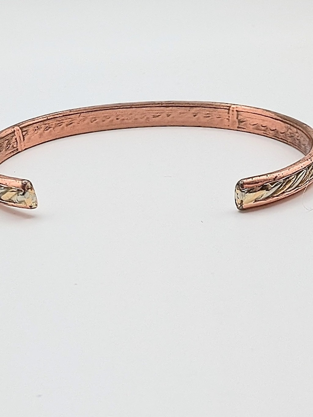 Vintage Copper Twisted Cable Cuff Bracelet Artisan Signed