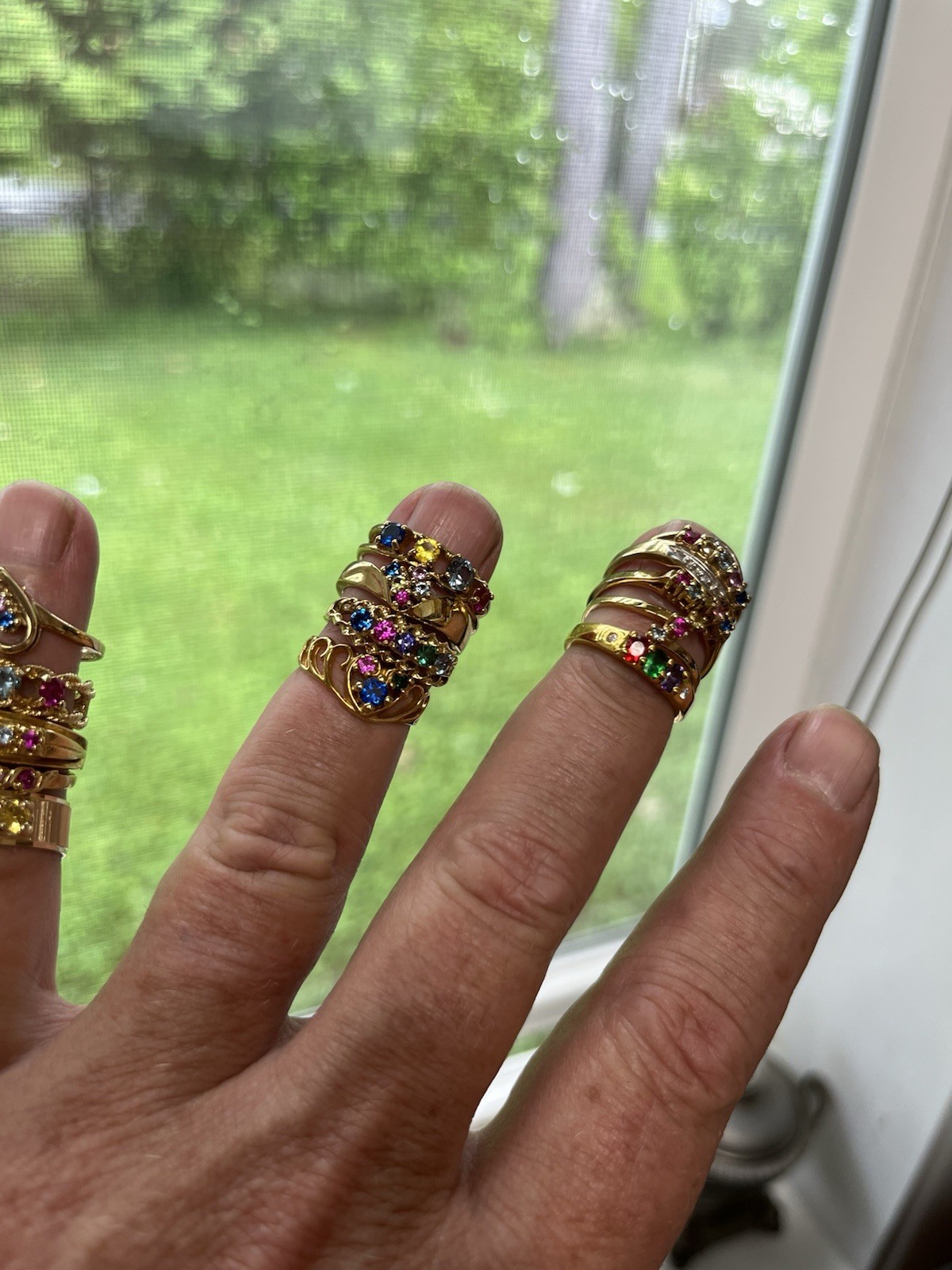 Birthstone Mothers Sample Ring Gold Tone – Lot of 24 – Sold As Is