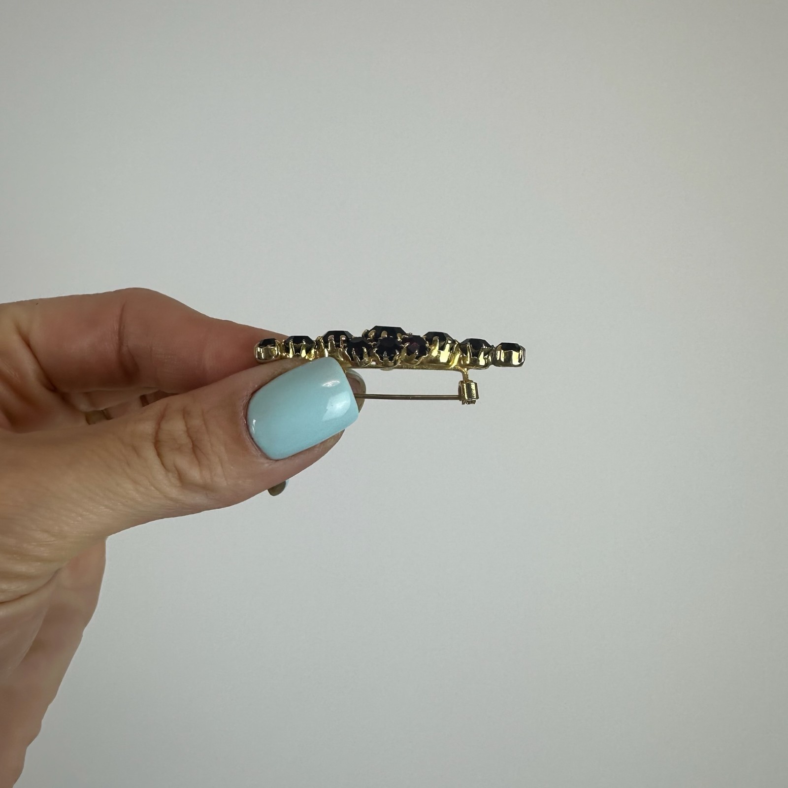 Vintage brooch – USSR jewelry – soviet red stone – Czech Republic