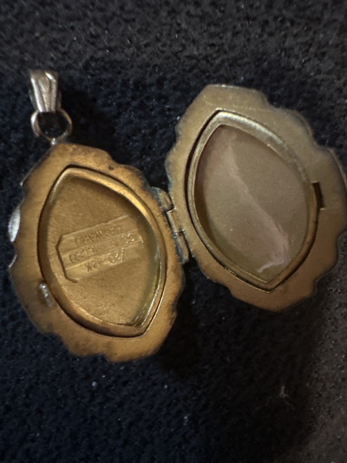 Antique Gold Filled Etched Monogram Locket Victorian Pendant