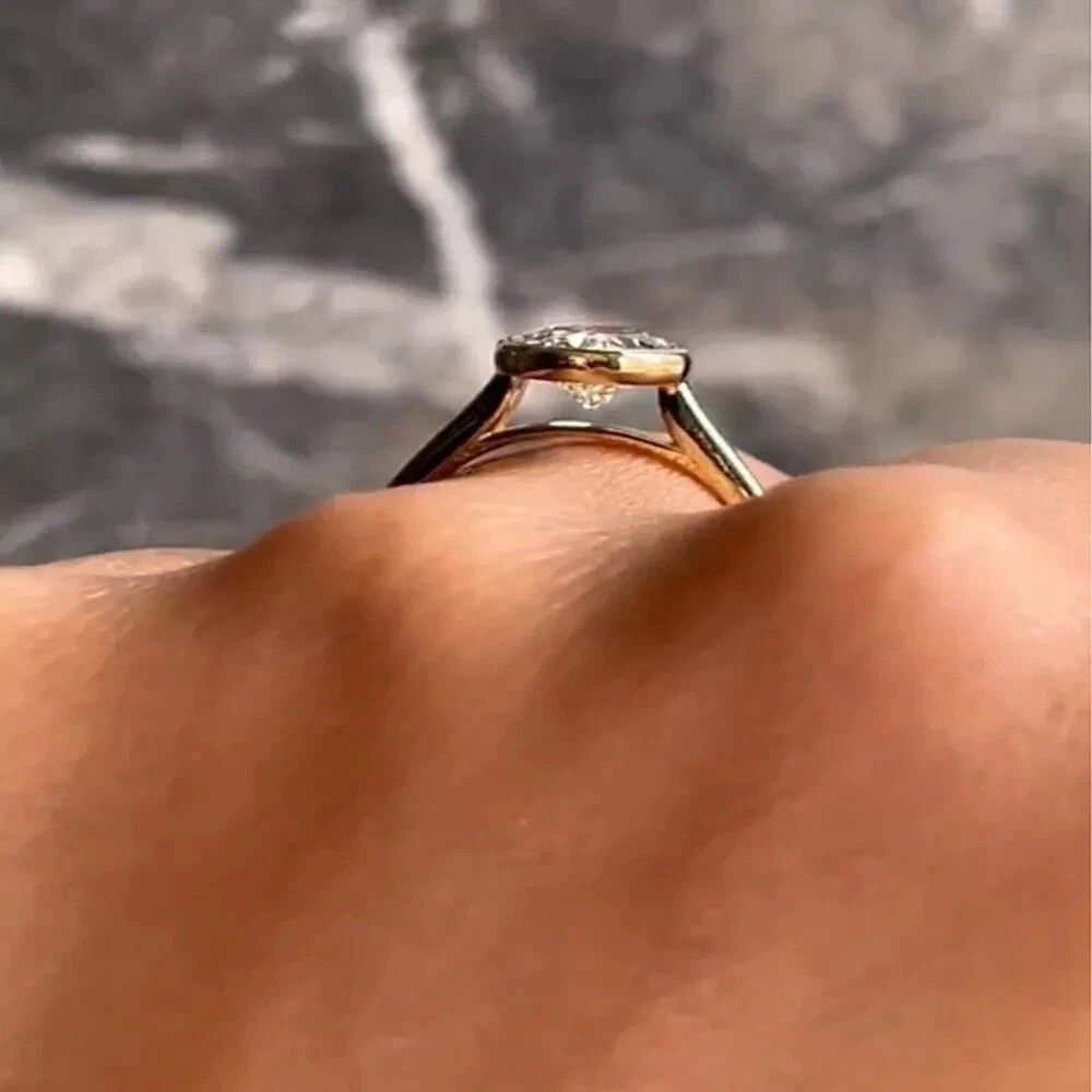 2.25Ct Oval Cut Lab Created Diamond Engagement 14K Gold Finish Solitaire Ring