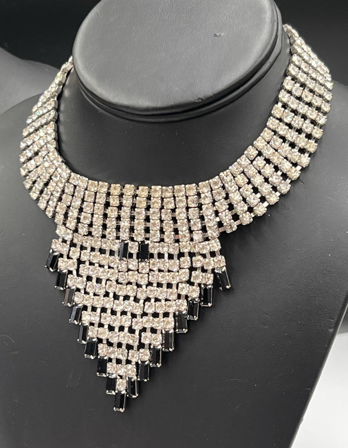 Vintage Rhinestone Necklace Lot, Bib & Statement, Signedf Kramer, Selro