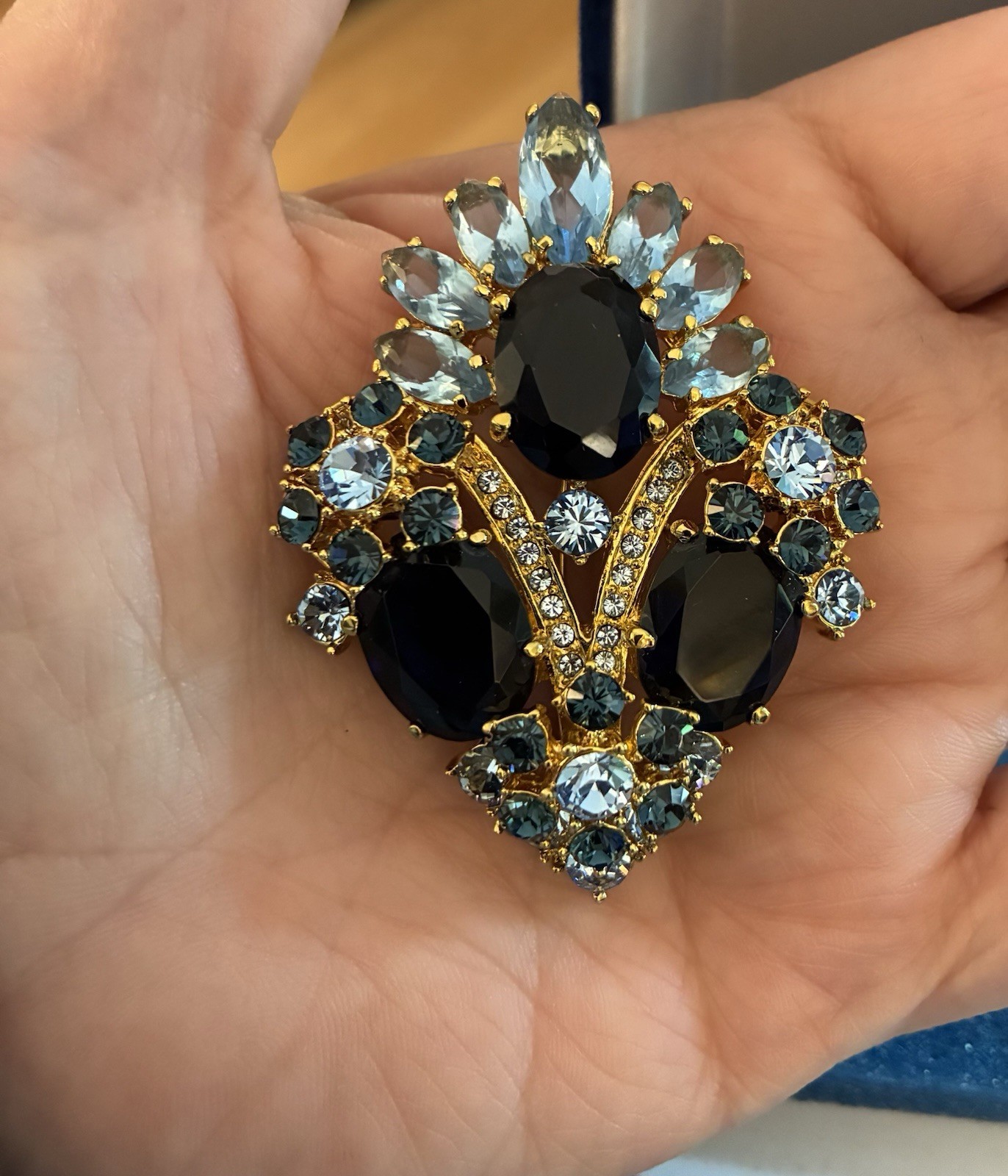 Jacqueline Kennedy Camrose & Kross | French Blue Crystal Brooch Pin