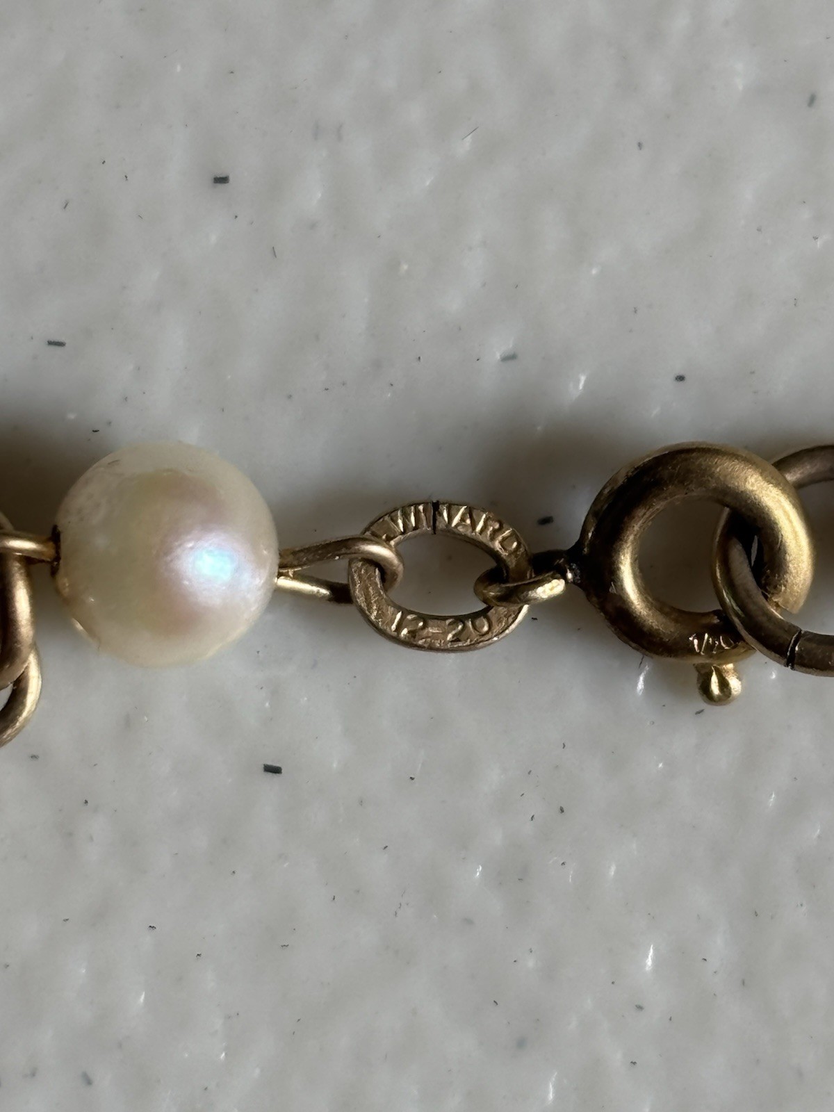 Vintage Winard 12-20 GF – 1/20th 12K Gold Filled Faux Pearl Bracelet