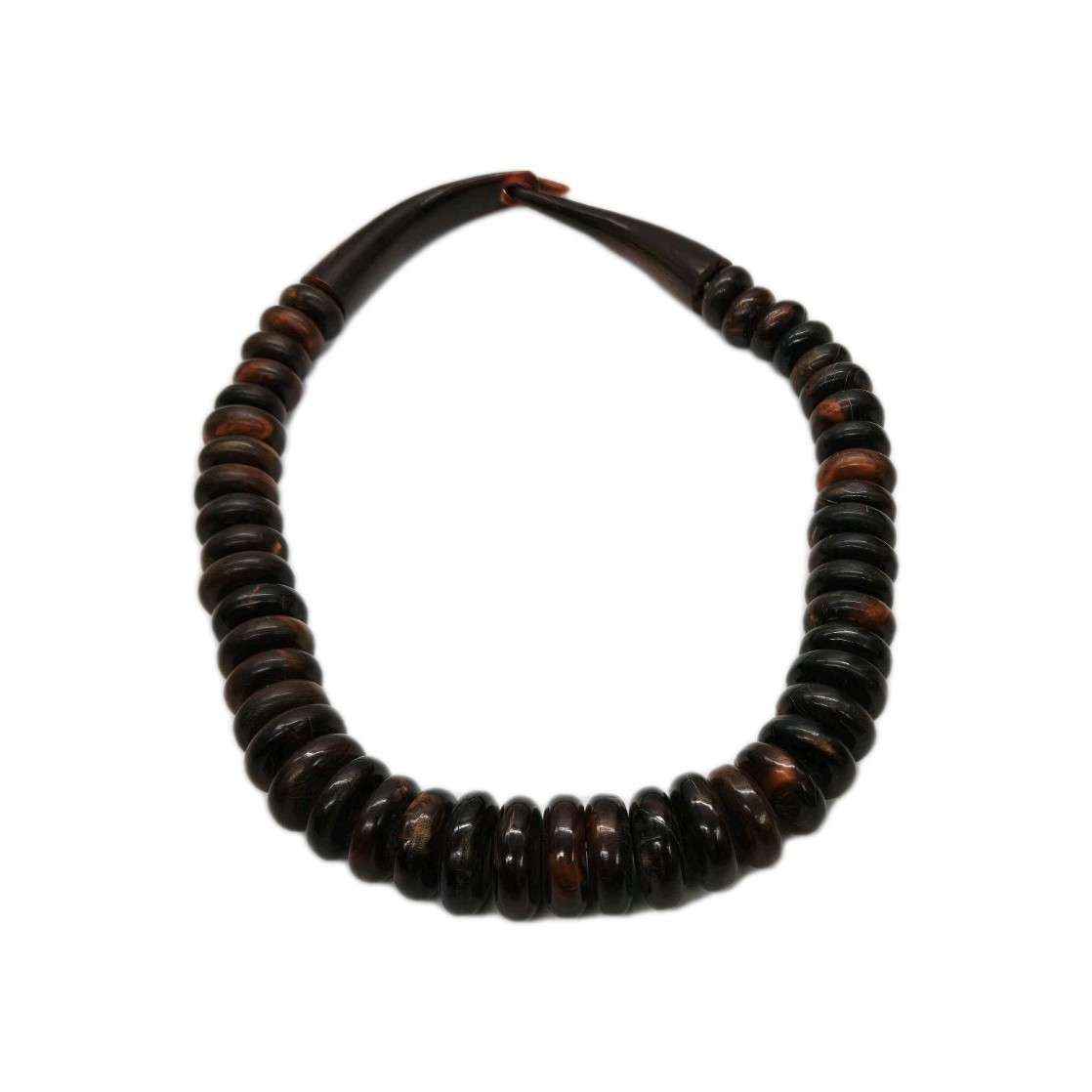 Catherine Noll Necklace Graduated Disc Amber Brown Multicolored 21 in Vintage