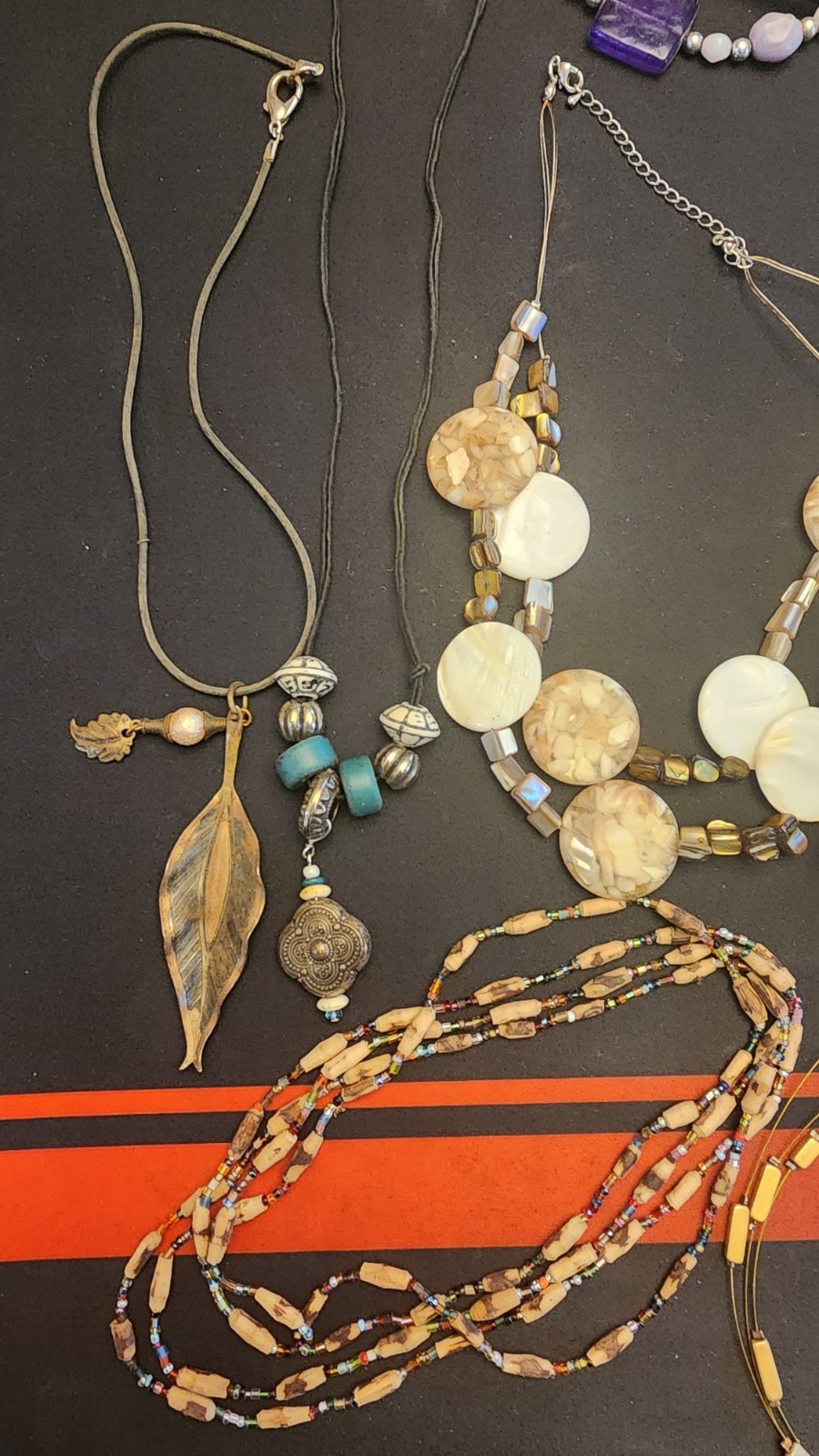 Lot #43 of random estate sale jewelry, mostly necklaces and a few bracelets