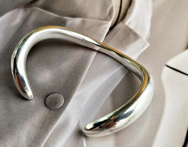 Elegant 925 Sterling Silver Bracelet Retro Vintage Open Bow Bracelet for Women
