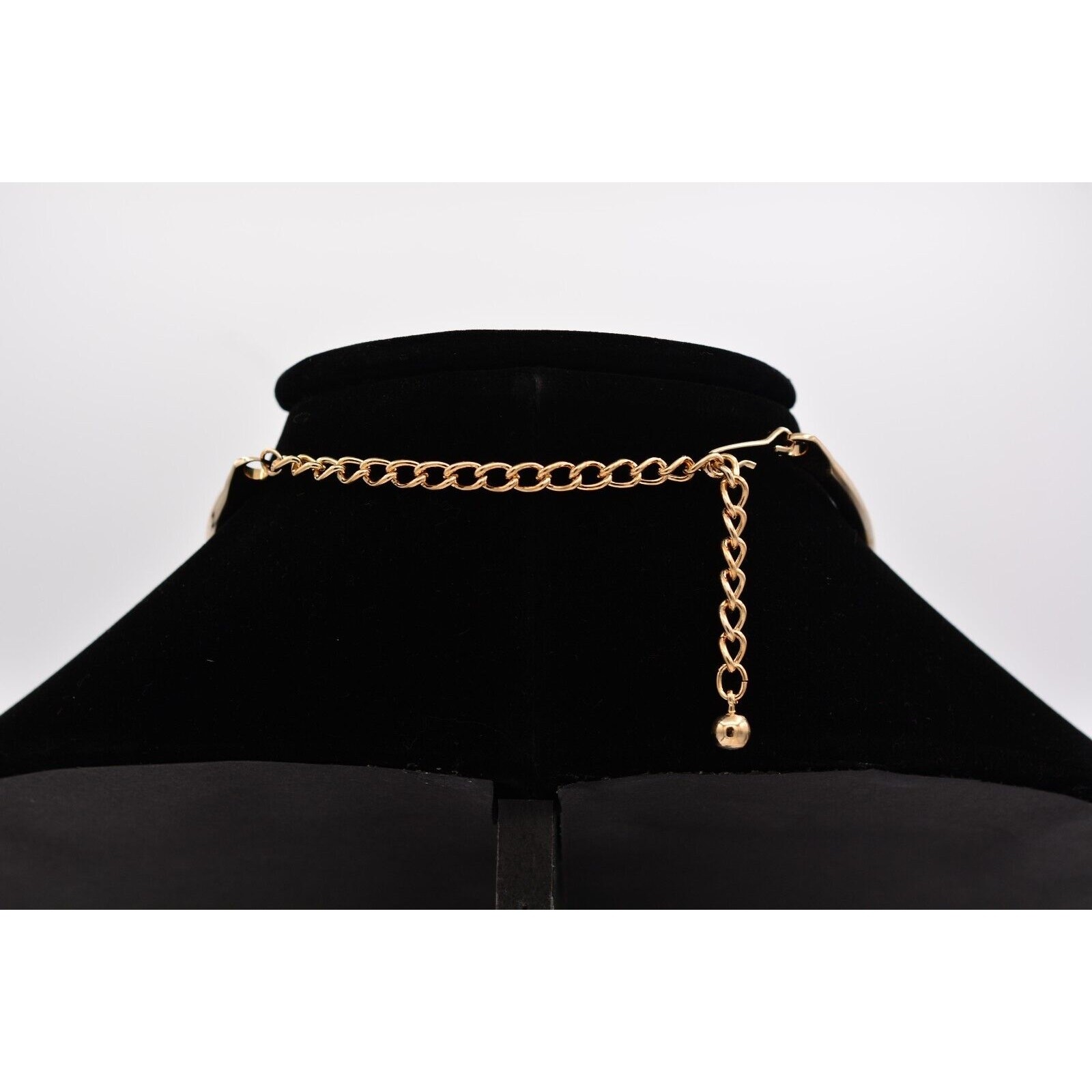Vintage Choker Necklace Wire Collar Shiny Gold Statement Thick Round NOS 1990s