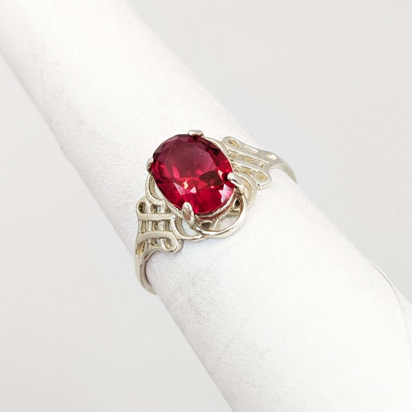 Vintage Elegant RING Silver 925 with Chic Bright Stone-size: 8.75US (18.5mm)| #7