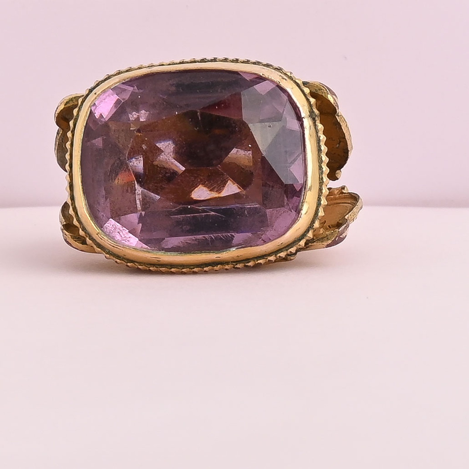 Antique Victorian Gold Plate Rock Crystal Fob Charm Pendant