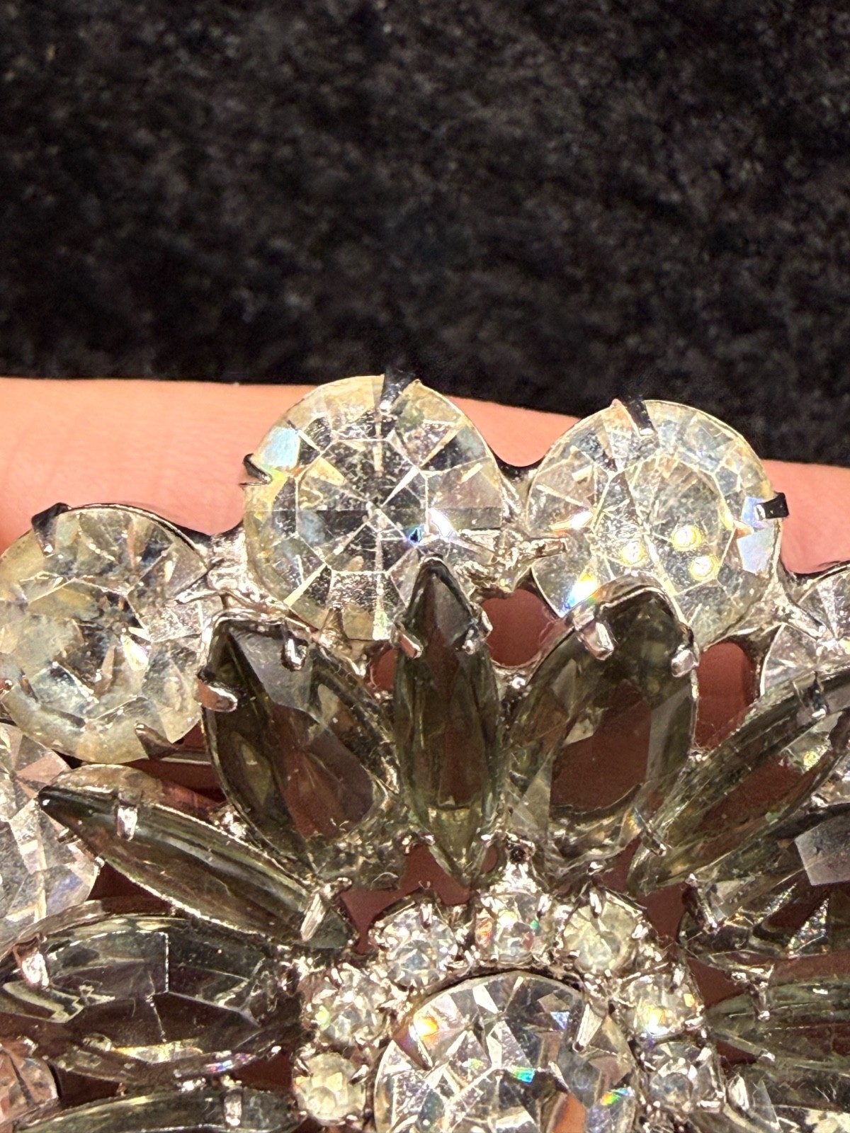 Vintage Verified Juliana Rhinestone Brooch Immaculate Sparkle Smokey #1827