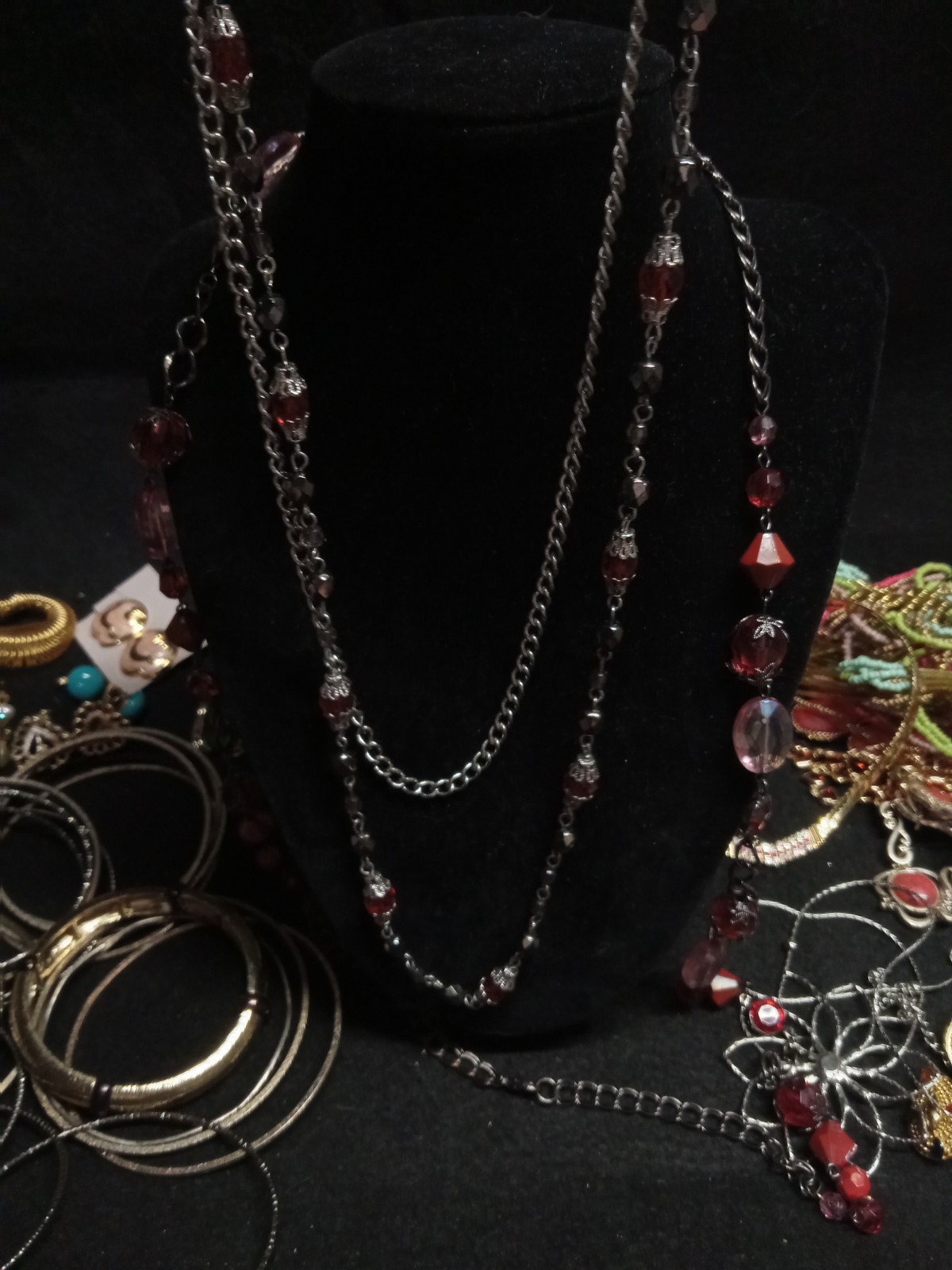 Vintage 2 Modern Costume Jewlery Lot Necklaces Earrings Bracelets Pins And More