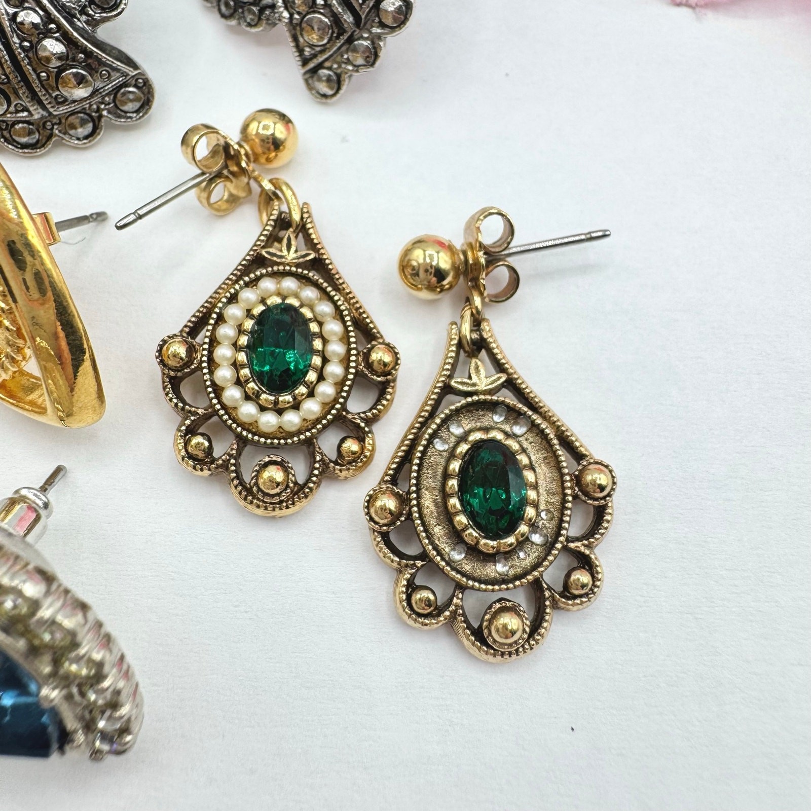 Vintage Avon Earring Lot 80s 90s Opulent Ornate Statement Retro Mixed Styles