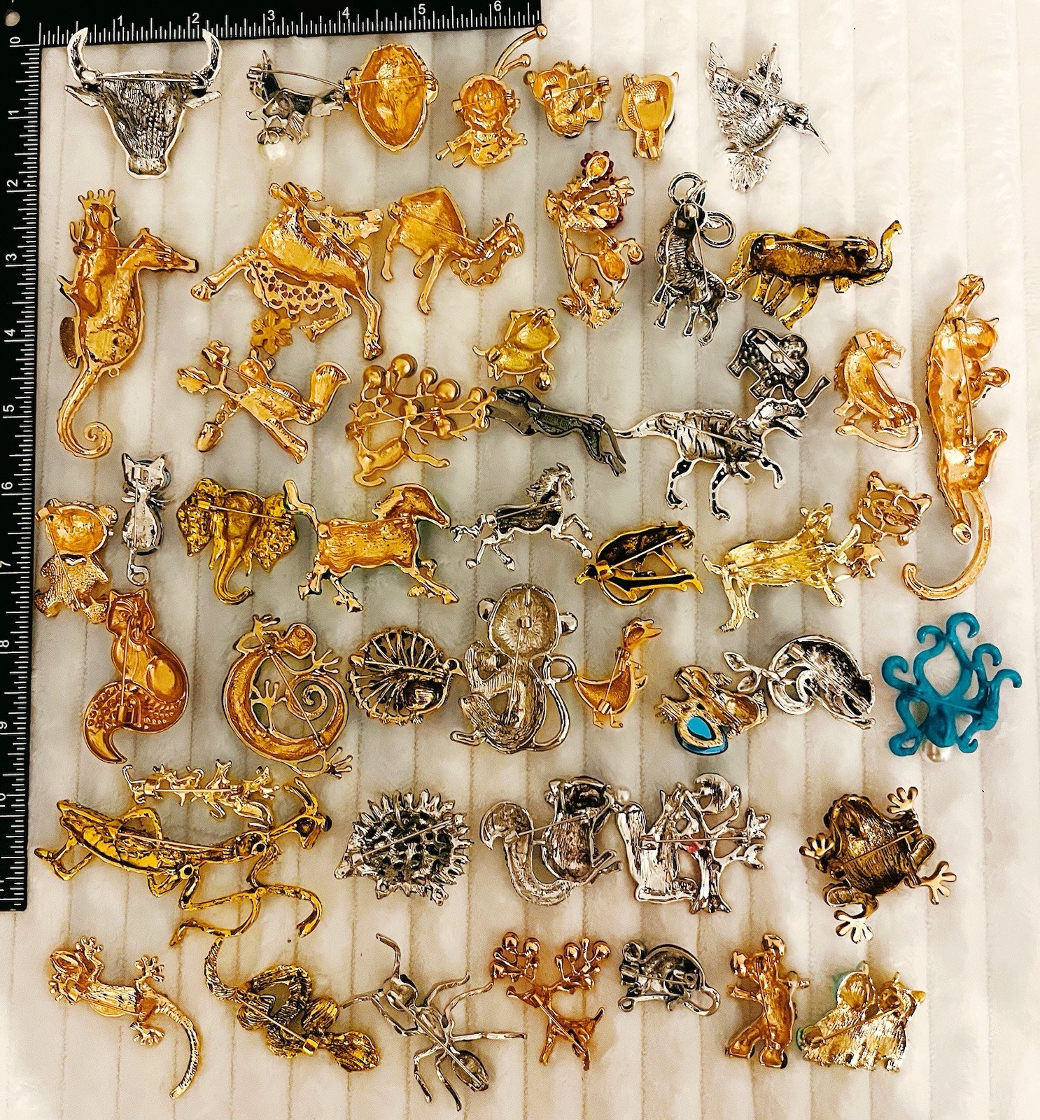 50pc Animal Brooch Lot Rhinestone Enamel Insect Bird Crystal Pin