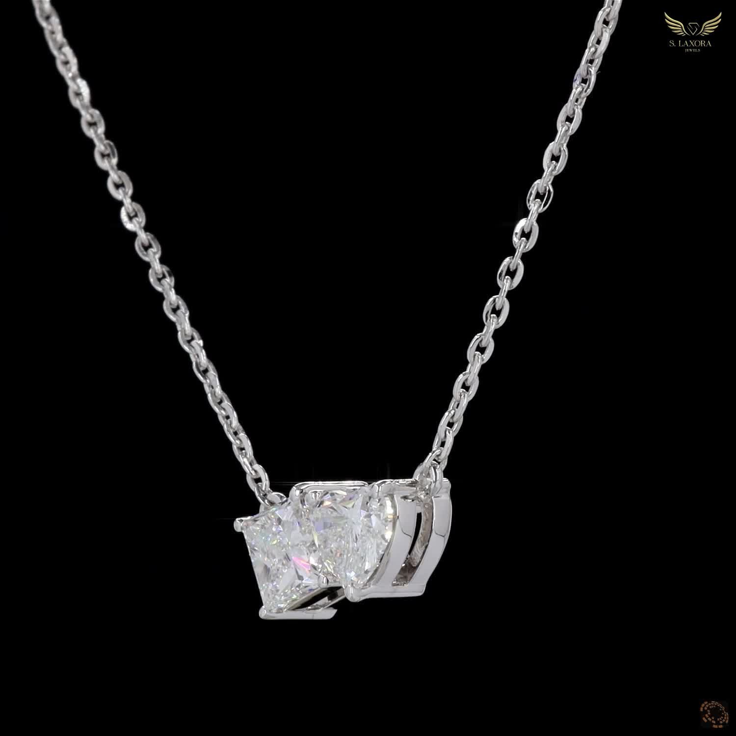 Lab Created Diamond 1.06ct Pendant Necklace White Gold Plated Gift