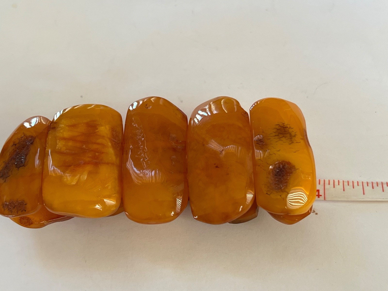 Vintage Baltic Butterscotch AMBER Stretch Elastic BRACELET – 44 Grams