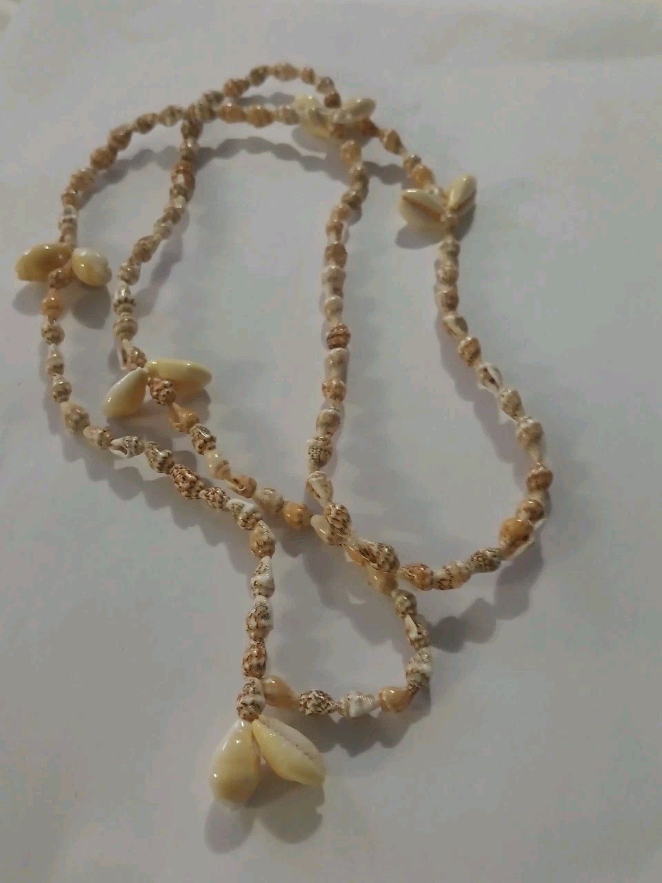 Vintage Handcrafted Cowrie/Other Seashell Necklace Lot (5 Necklaces)