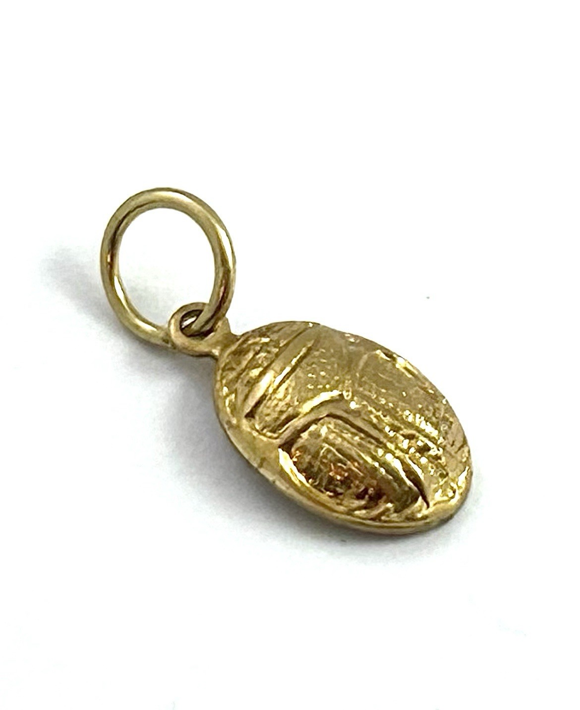 Vintage Scarab Charm Pendant Vintage Jewelry Egyptian Beetle Brass Metal Charm
