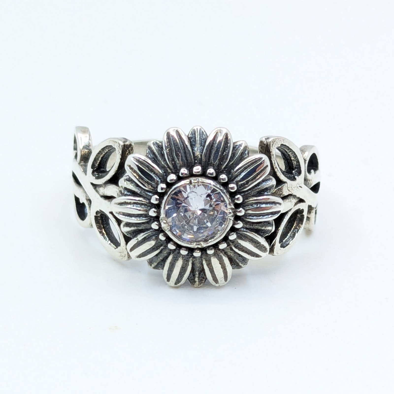 Vintage Elegant RING Silver 925 with Chic Bright Stone -size: 9.5US (19mm) | #2
