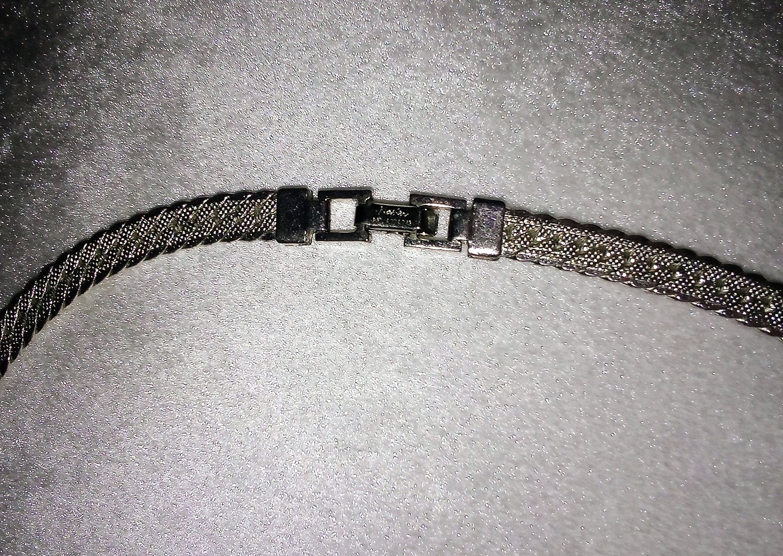 Vintage Napier Bright Silver Plated Flat Herringbone Chain Necklace 24″