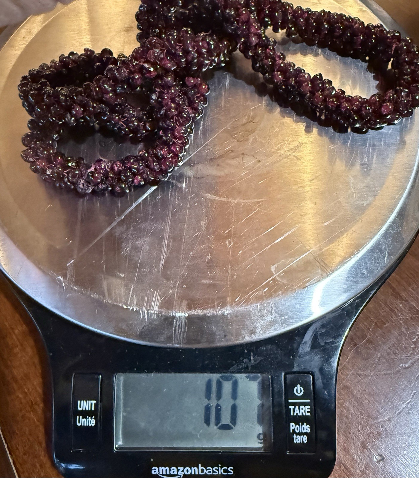 Vintage 23″ Woven Natural Garnet Seed Bead Rope Necklace 107g