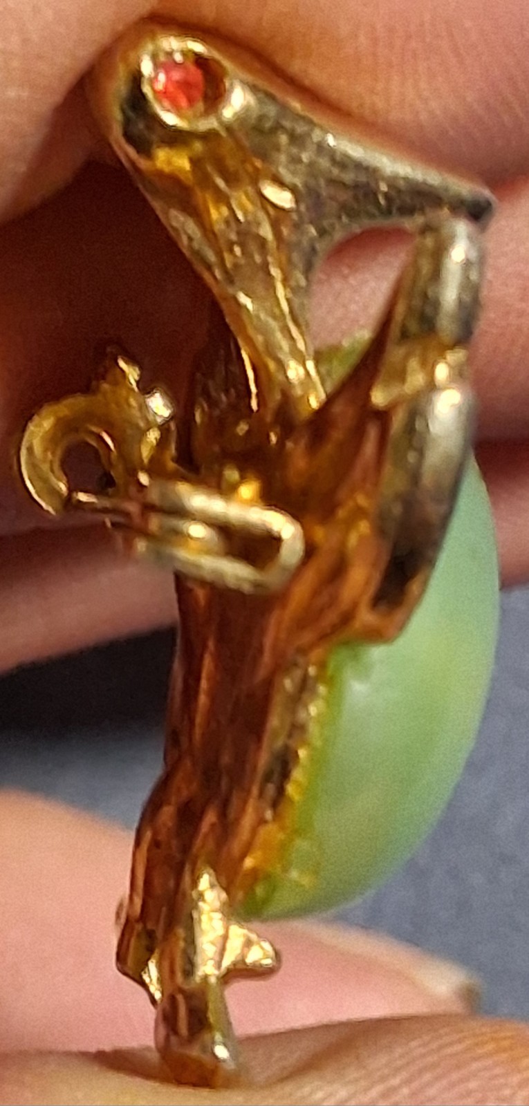 Unsigned Jelly Belly-Type Bird 1-1/4″ Brooch/Pins. See Pics & Description.