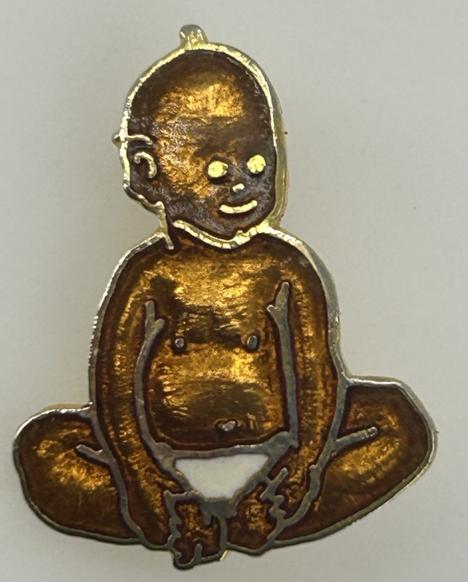 Vintage 1984 Baby Enamel Pin Brooch