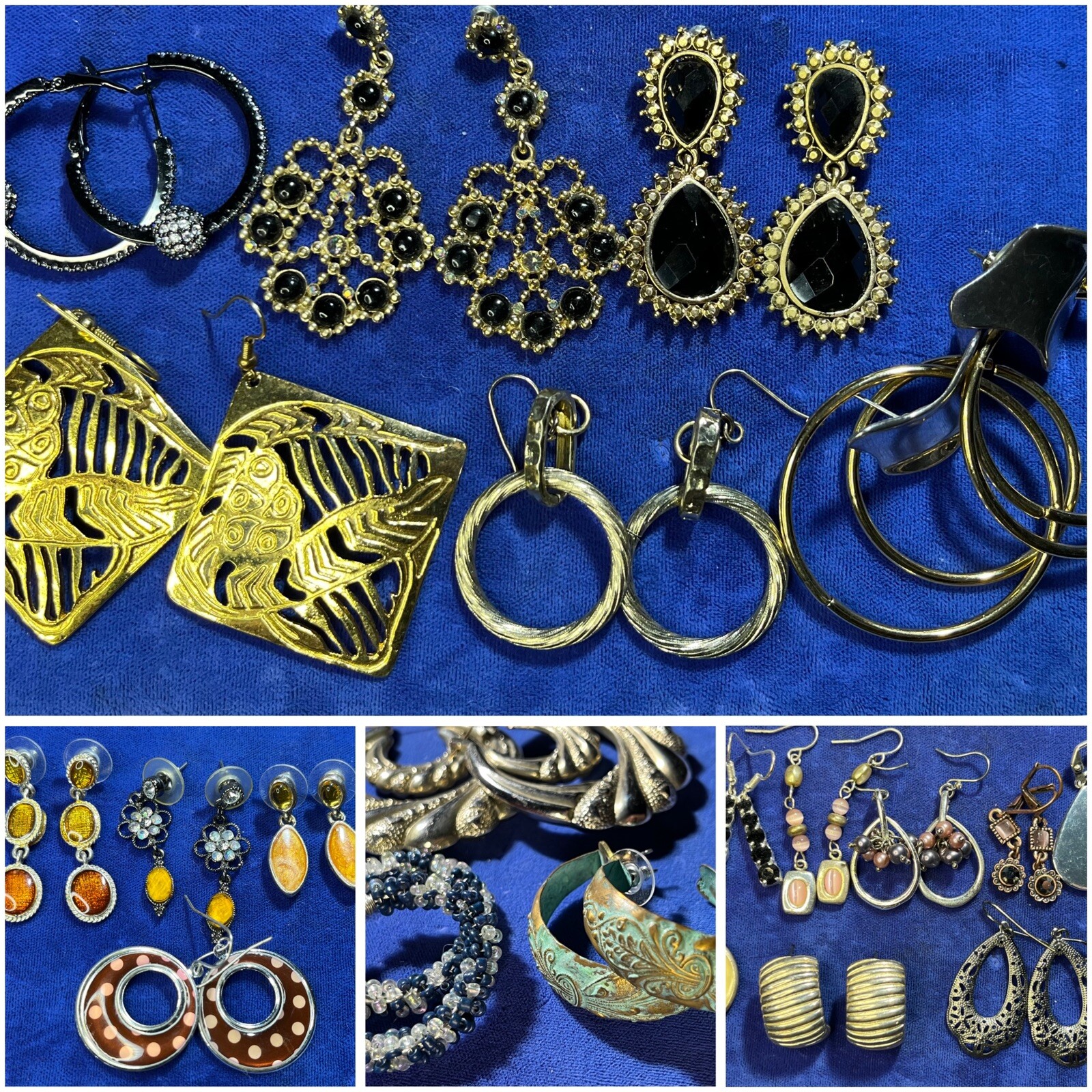 Vintage To Modern 35 Pierced Earrings Big Dangle Hoop Enamel Premier 1980s 1990s