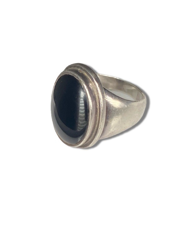 Vintage Men’s Onyx Sterling Silver Statement Ring