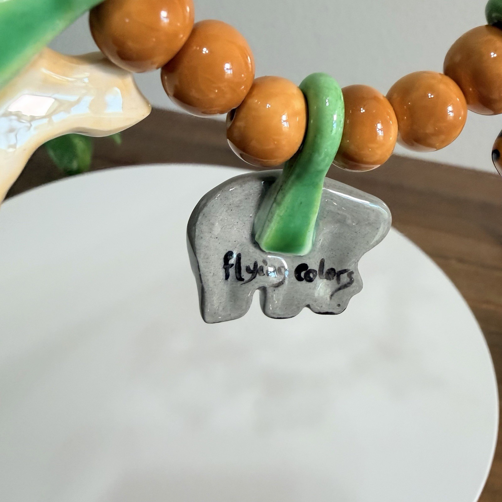 1981 FLYING COLORS Safari Animal Ceramic Necklace Jungle Maximalist Statement
