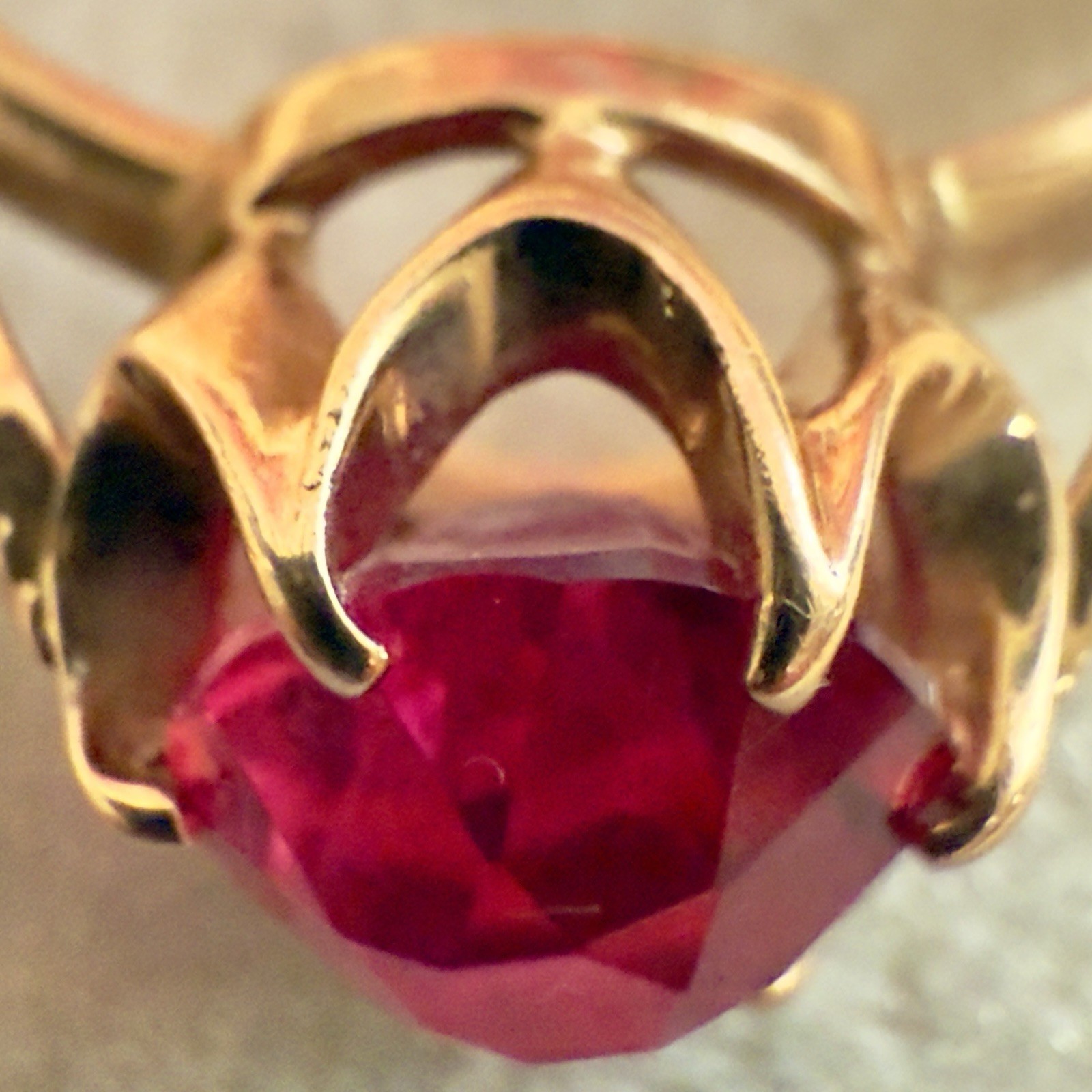 Size 8.5 Stunning Vintage 583 14k Rose Gold Ring – East European USSR Era #1851