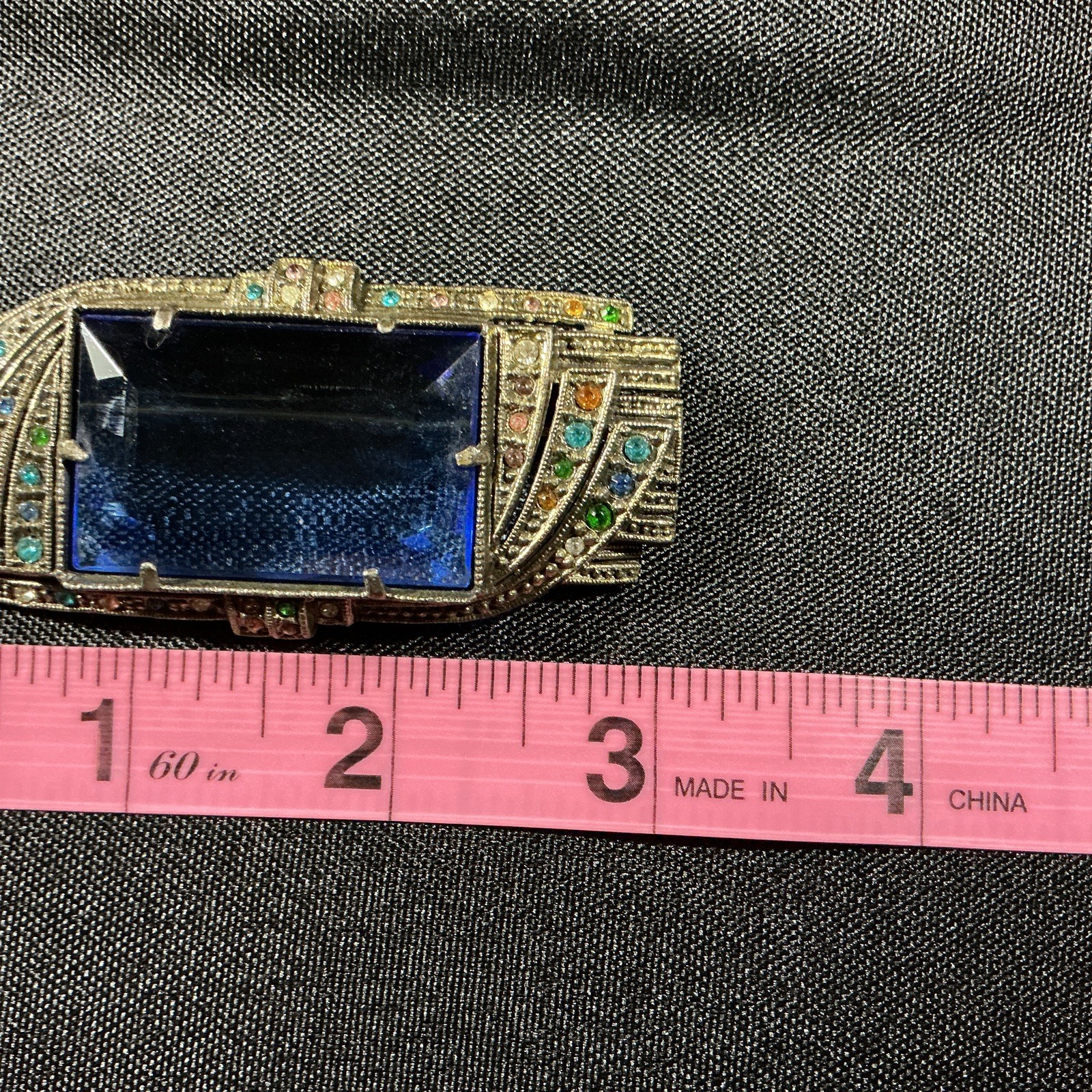 L/N Little Nemo Vintage Signed Multicolored Rhinestone Brooch