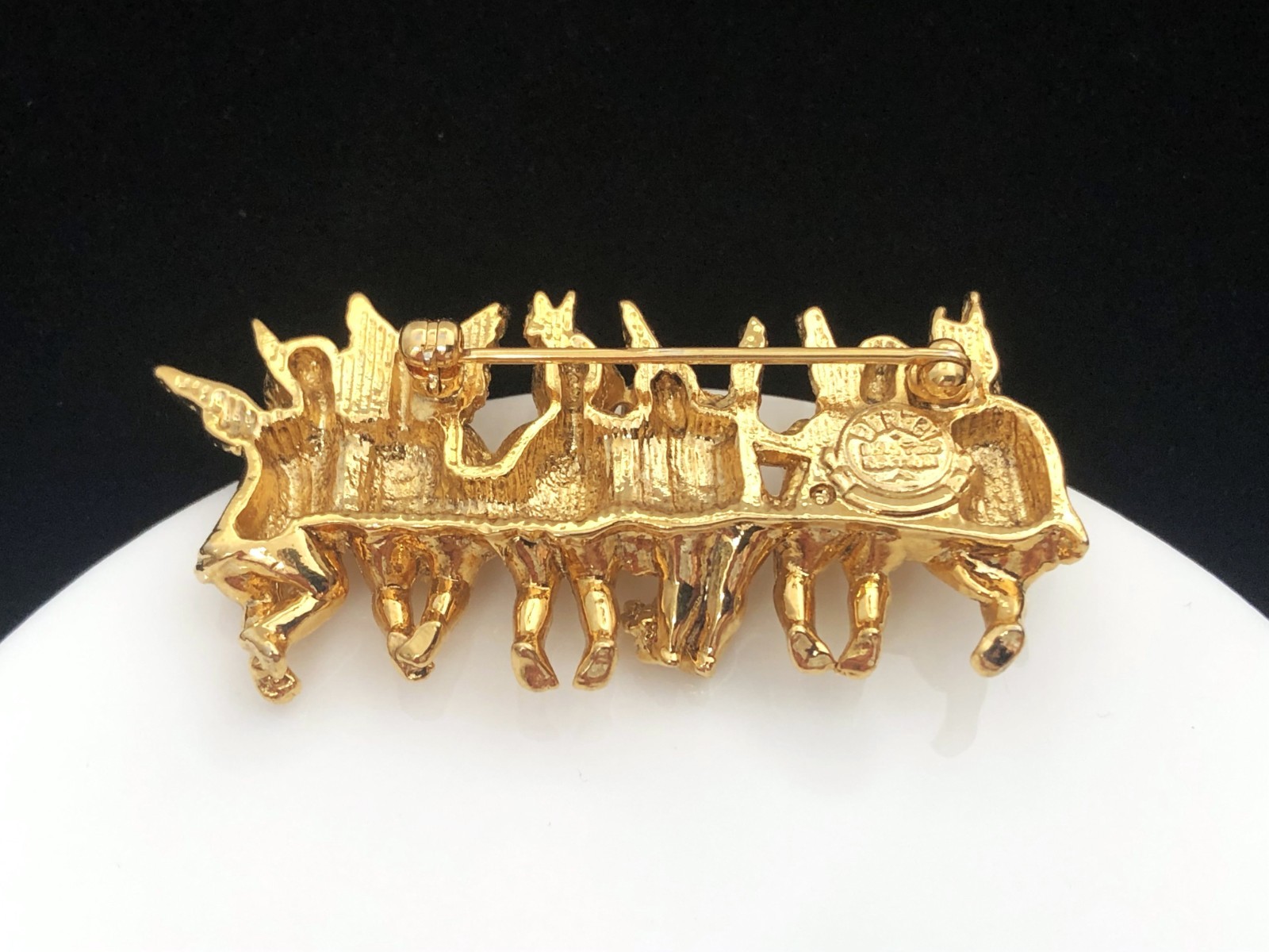 Vintage Signed Edgar Berebi Limited Edition Gold Tone Cherub Angel Brooch Pin