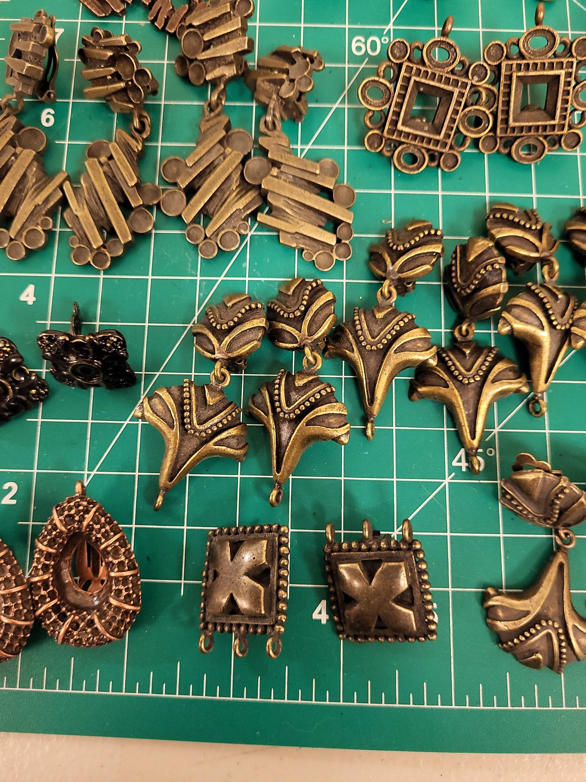 Vintage Costume Jewelry Lot Earrings Clip On Mixed Styles Materials Craft Supply