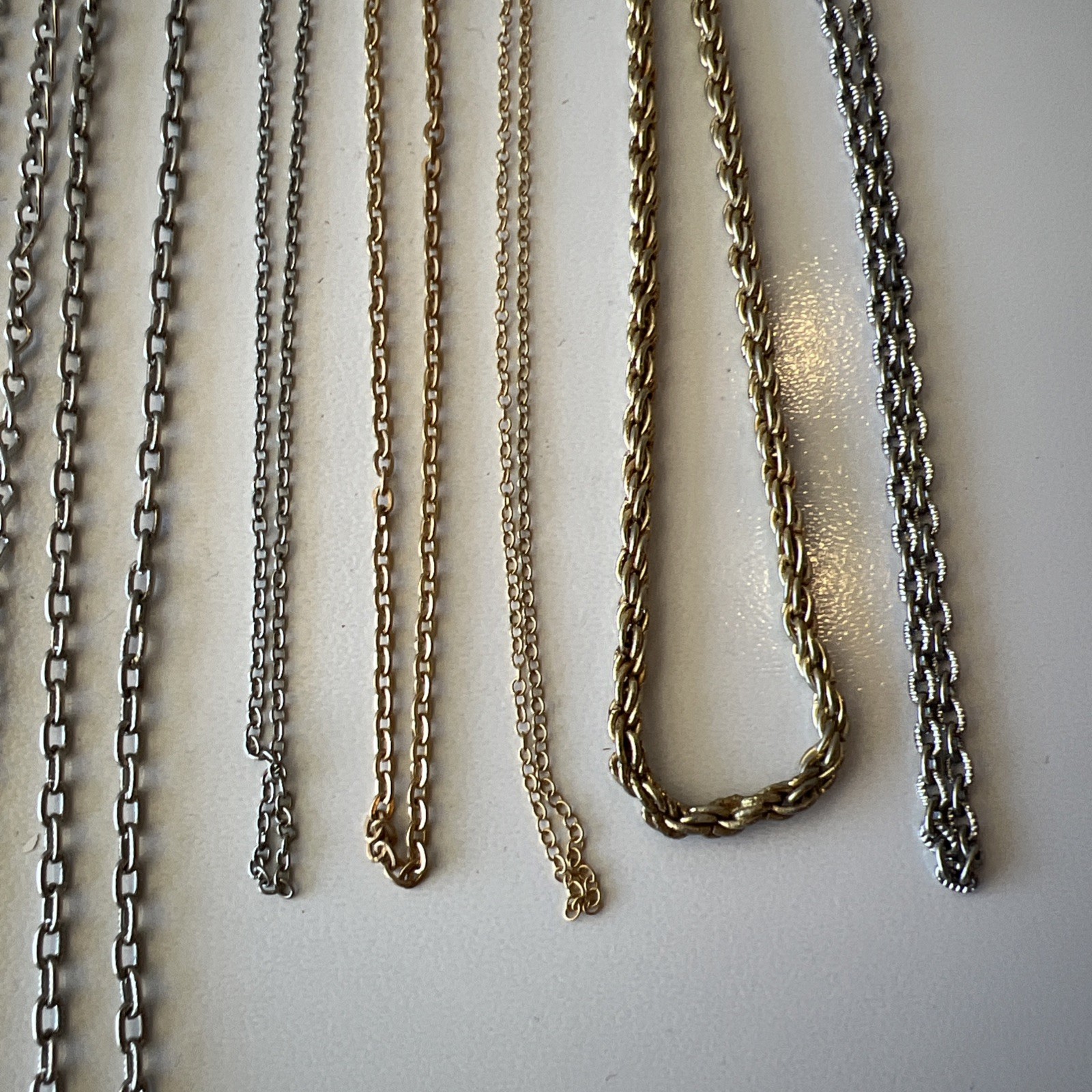 Lot of 20 Vintage and Modern Costume Jewelry Chains