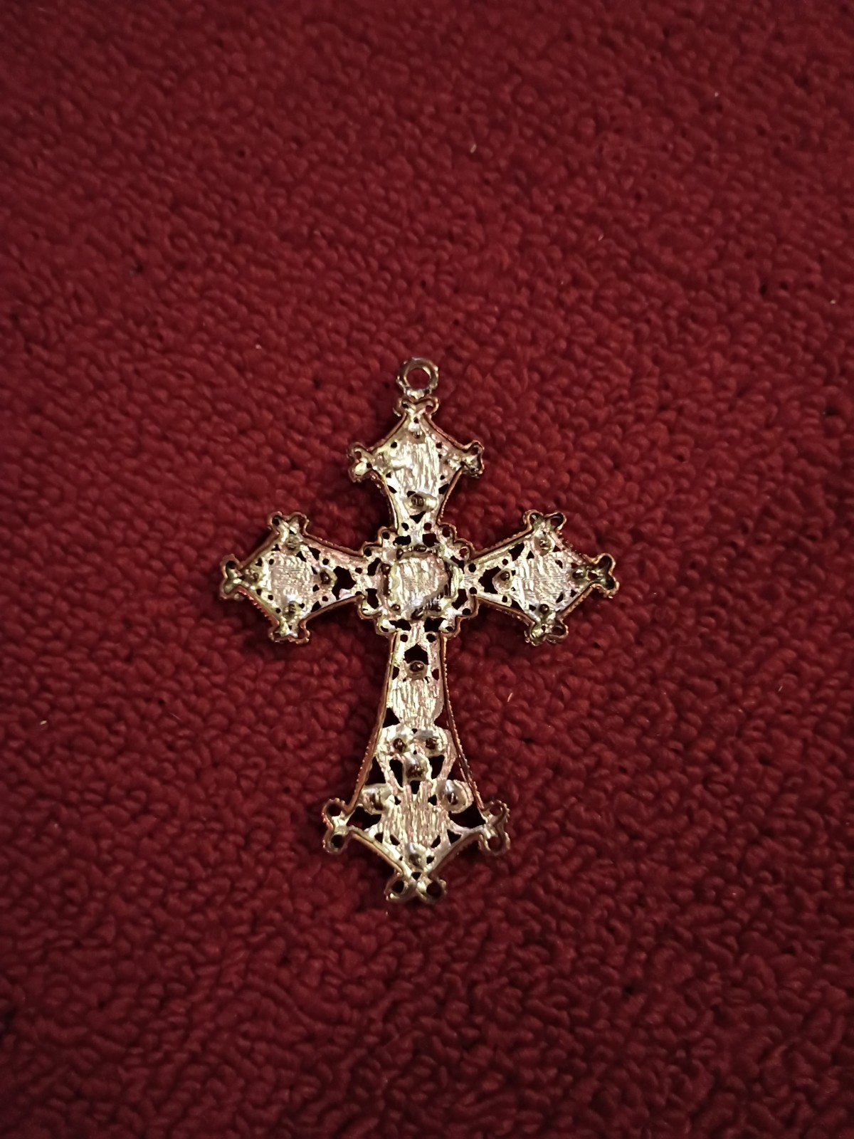 Vintage Gothic Cross Neckless Pendant Black Onyx Beads Clear Rhinestones