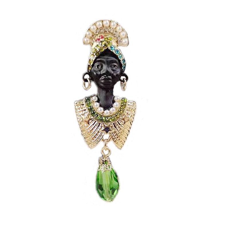 Fashion Exquisite Enamel Brooches Pearl Crystal Pendant Pin Jewelry Accessories